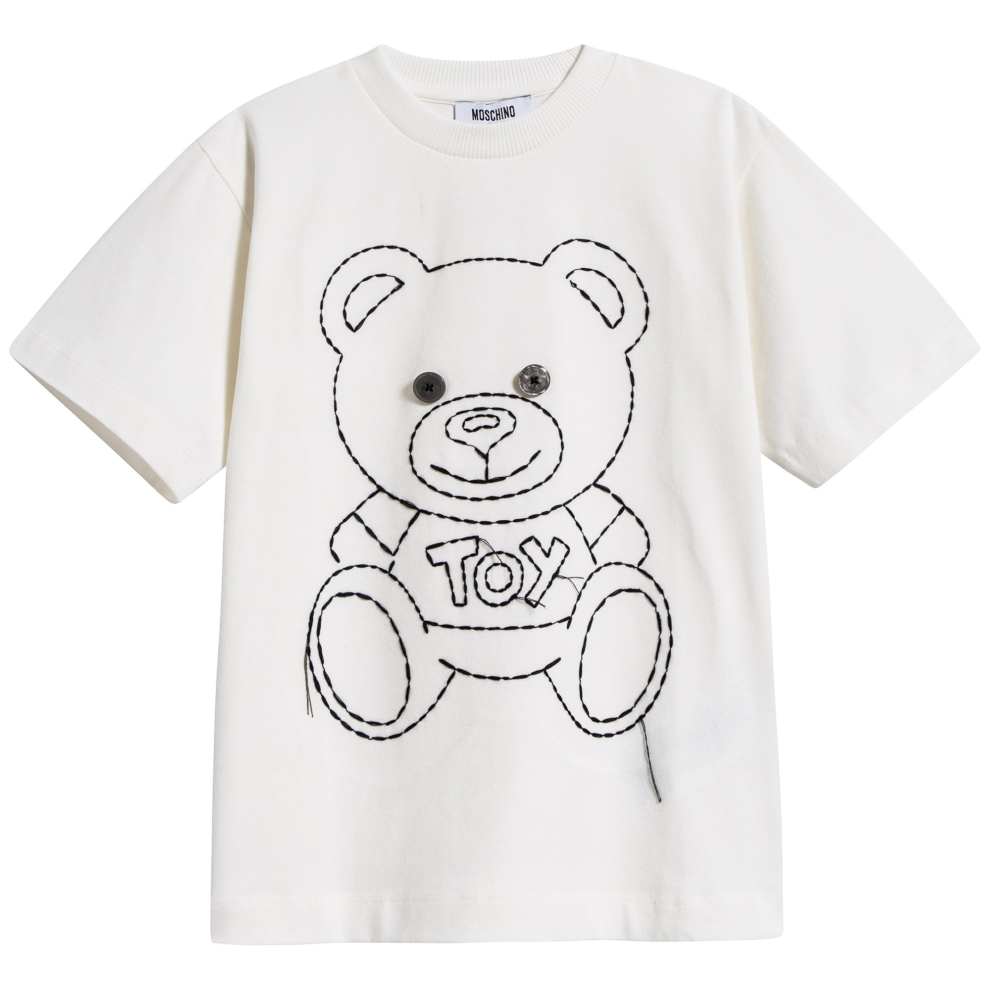 Boys & Girls White Cotton T-shirt