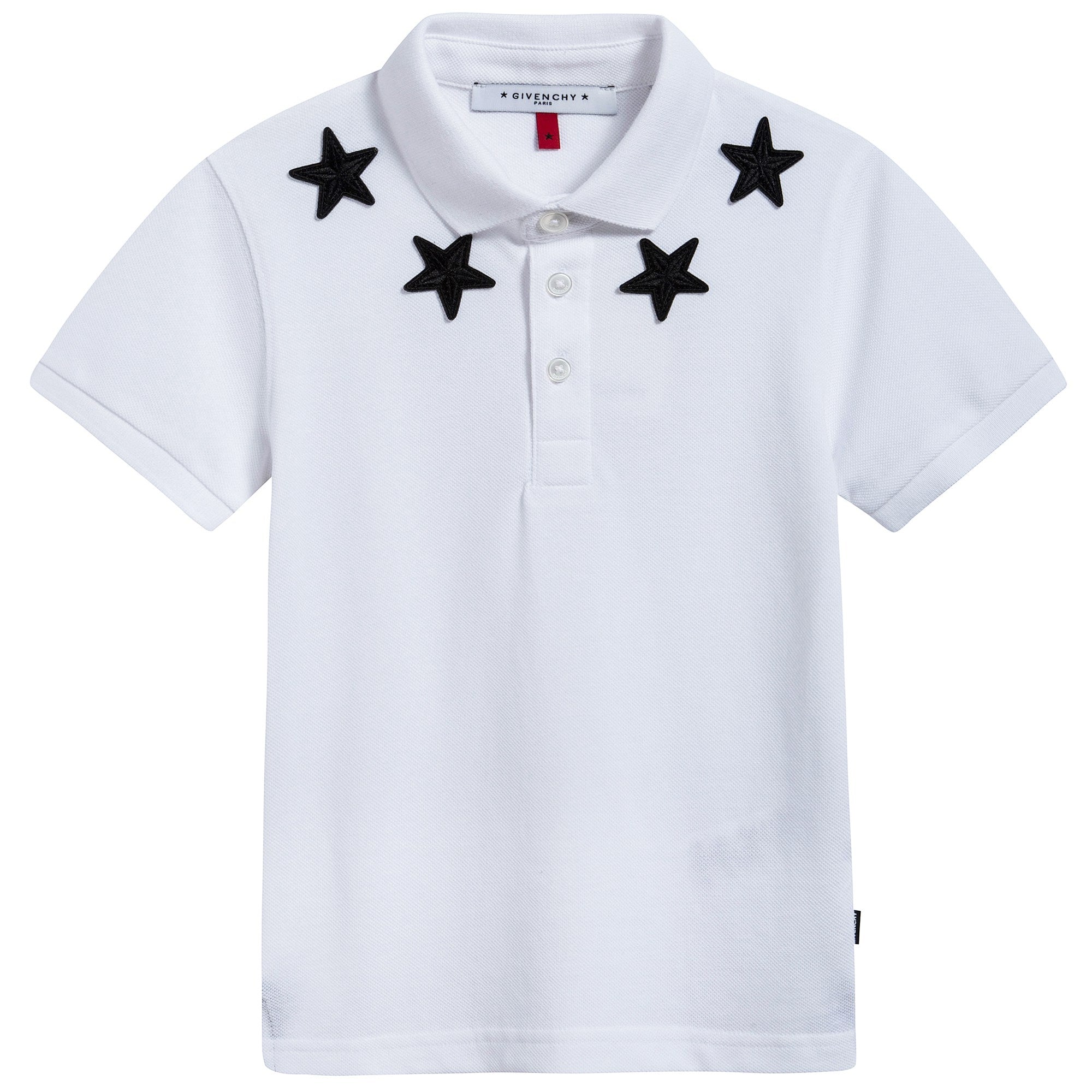 Boys White Viscose  Polo Shirt