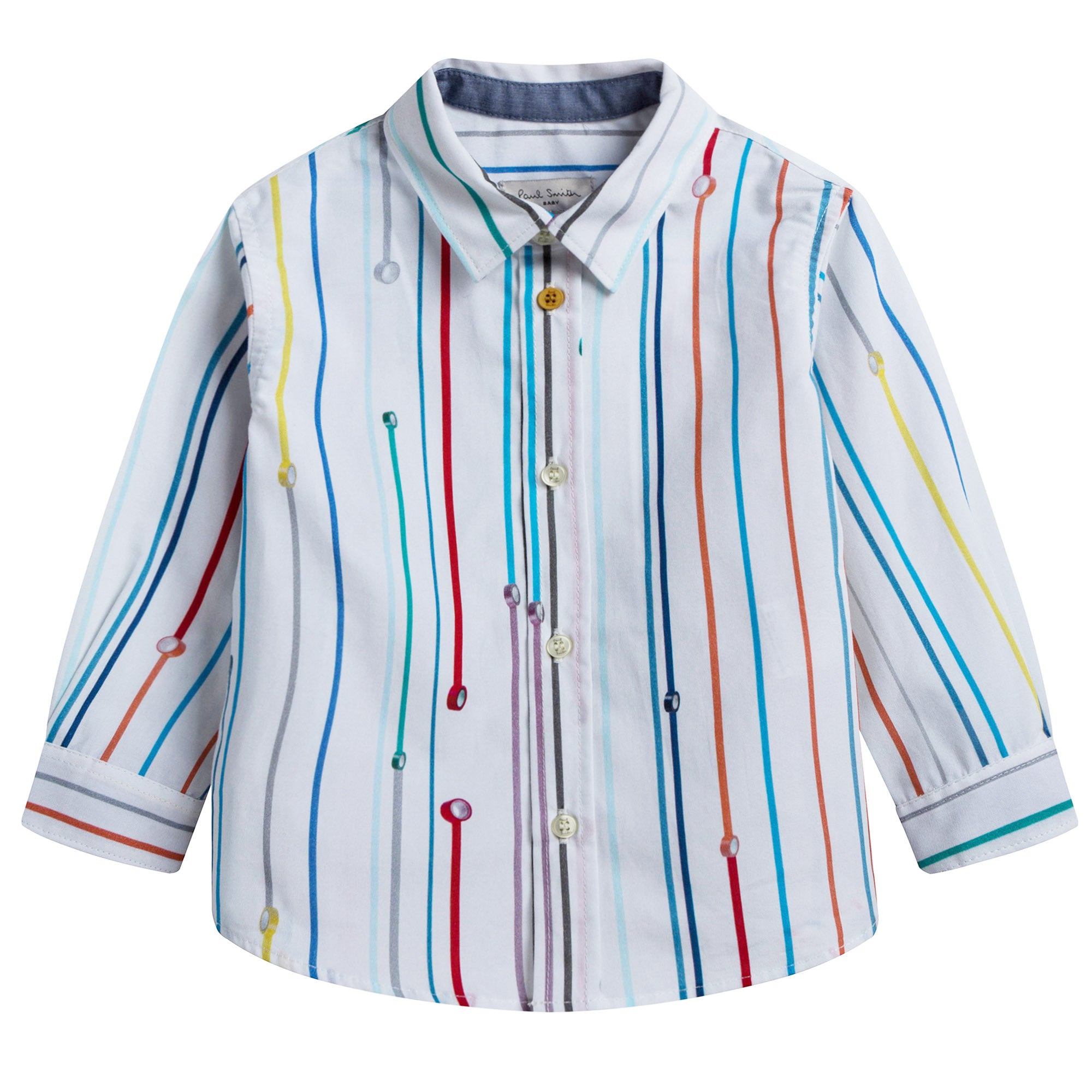 Baby Boys White Striped Cotton Shirt