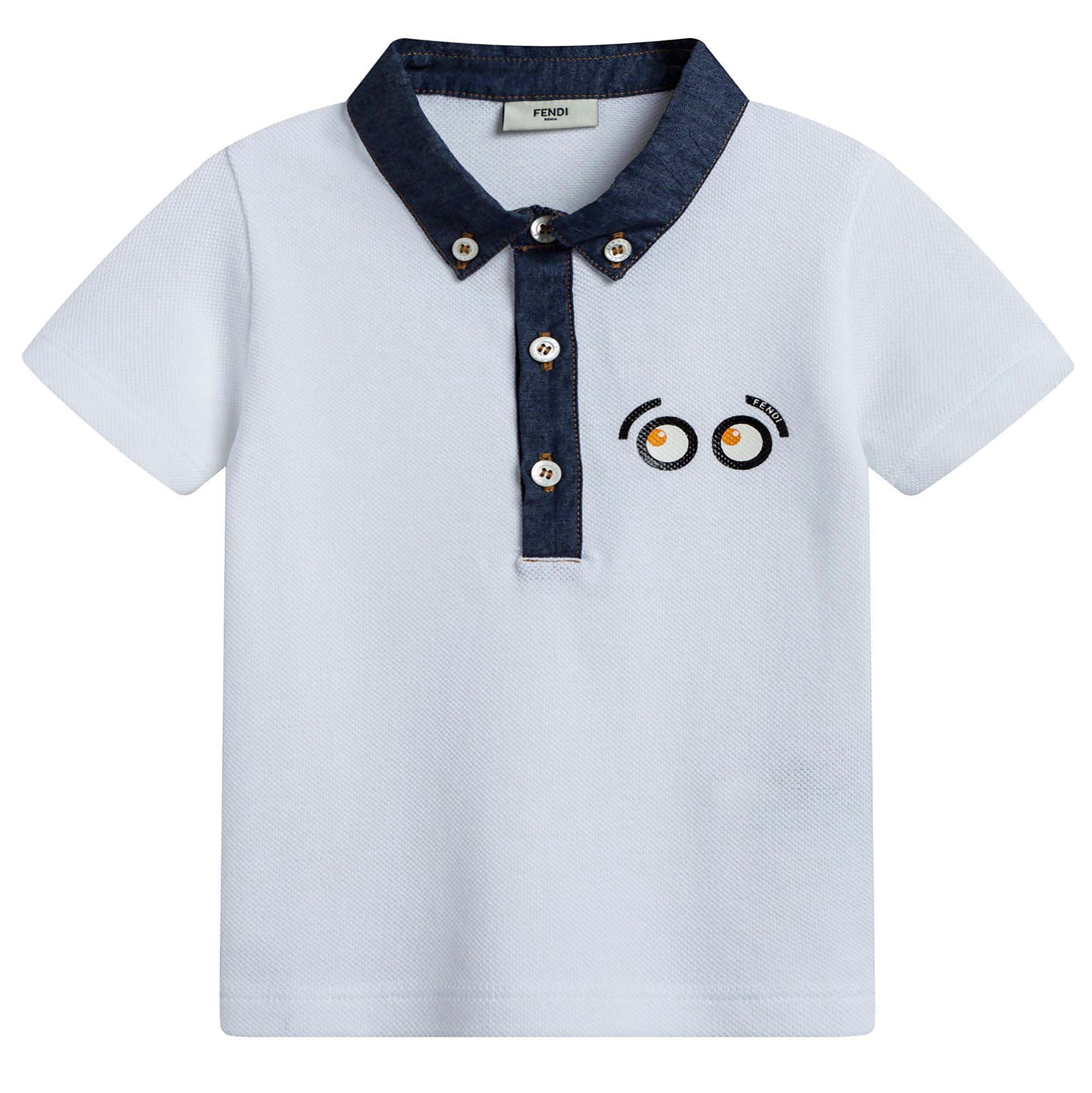 Baby Boys White Piqu茅 Polo Shirt