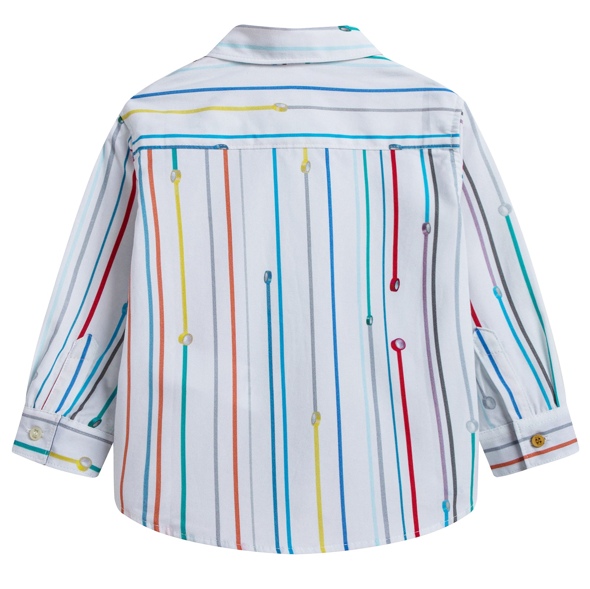 Baby Boys White Striped Cotton Shirt