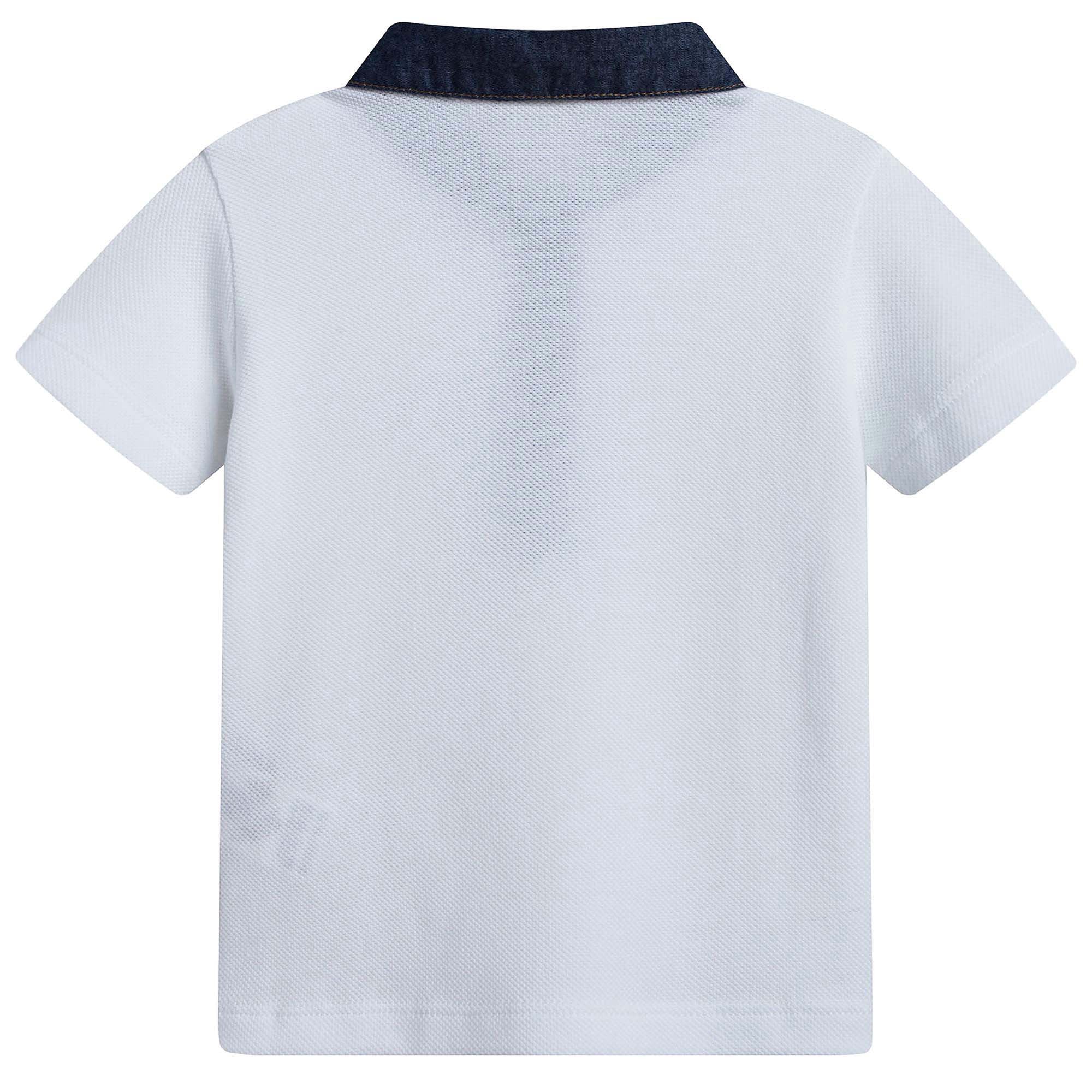 Baby Boys White Piqu茅 Polo Shirt