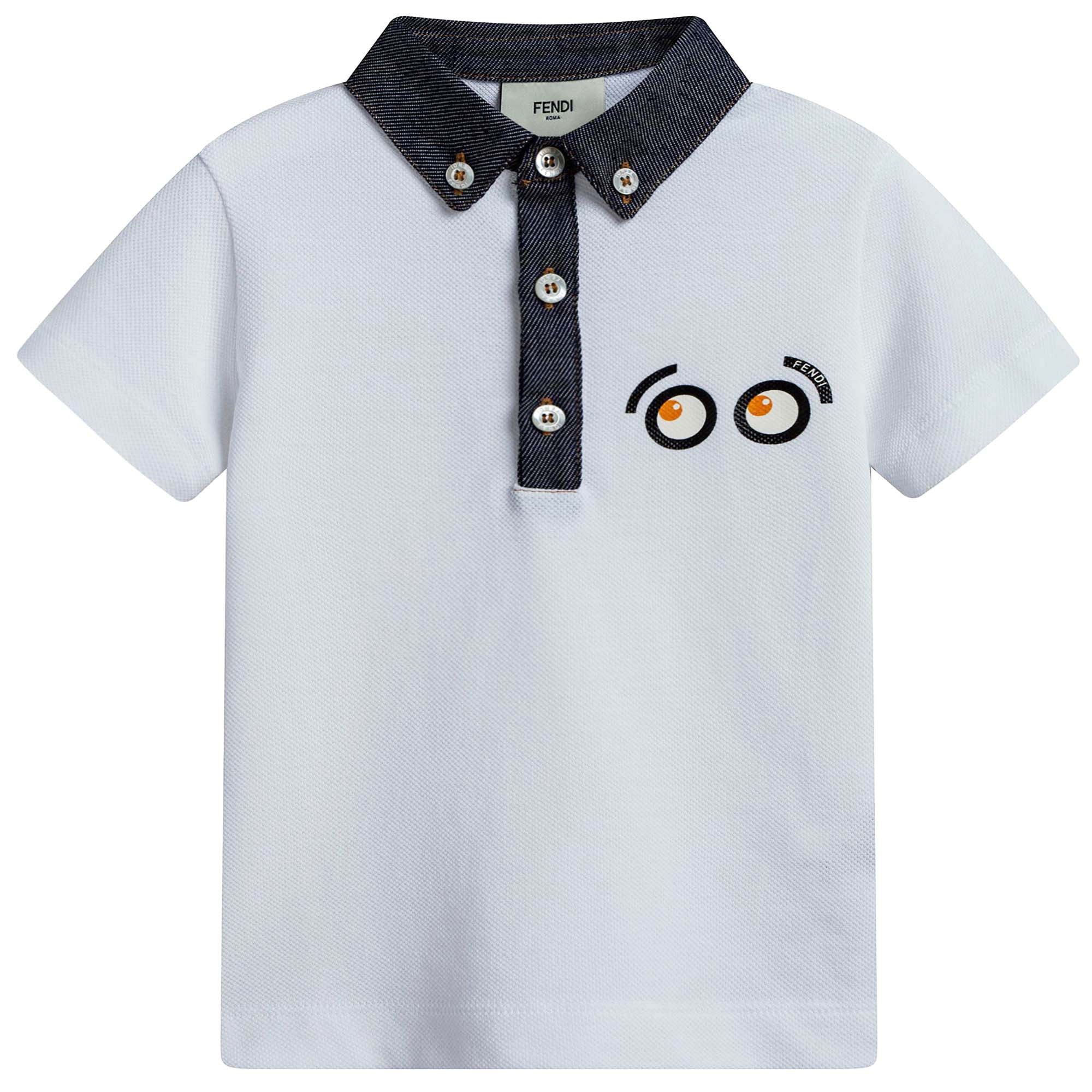 Boys White Piqu茅 Polo Shirt