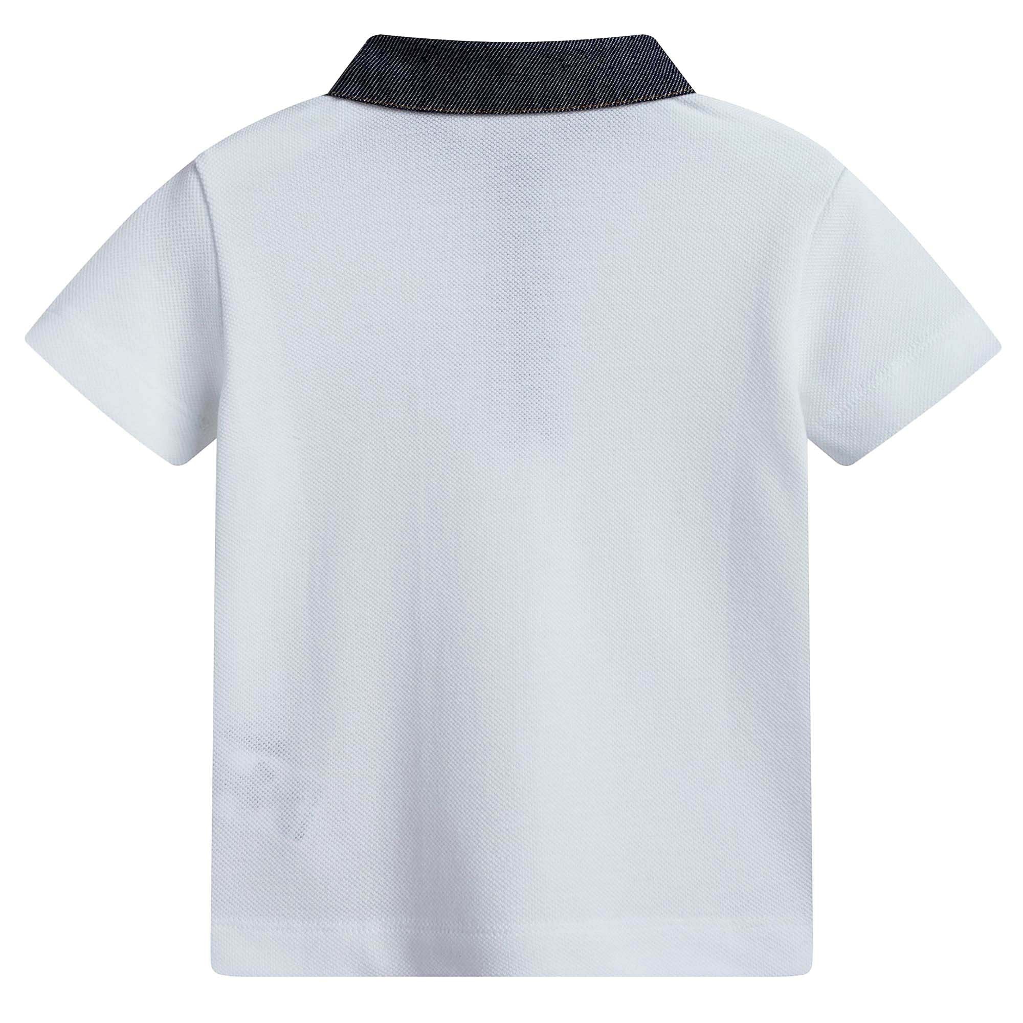 Boys White Piqu茅 Polo Shirt