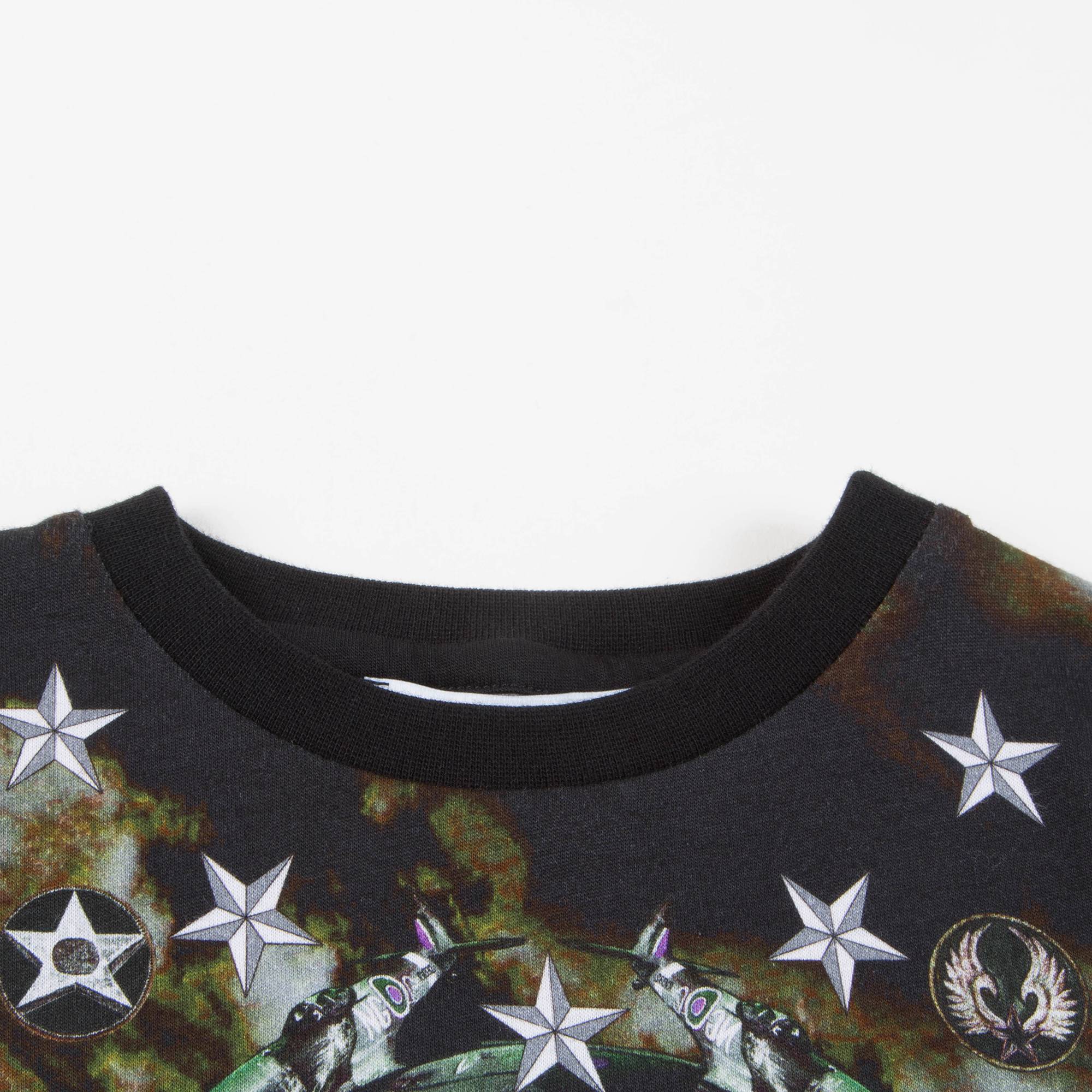 Boys Black Printed Cotton T-shirt