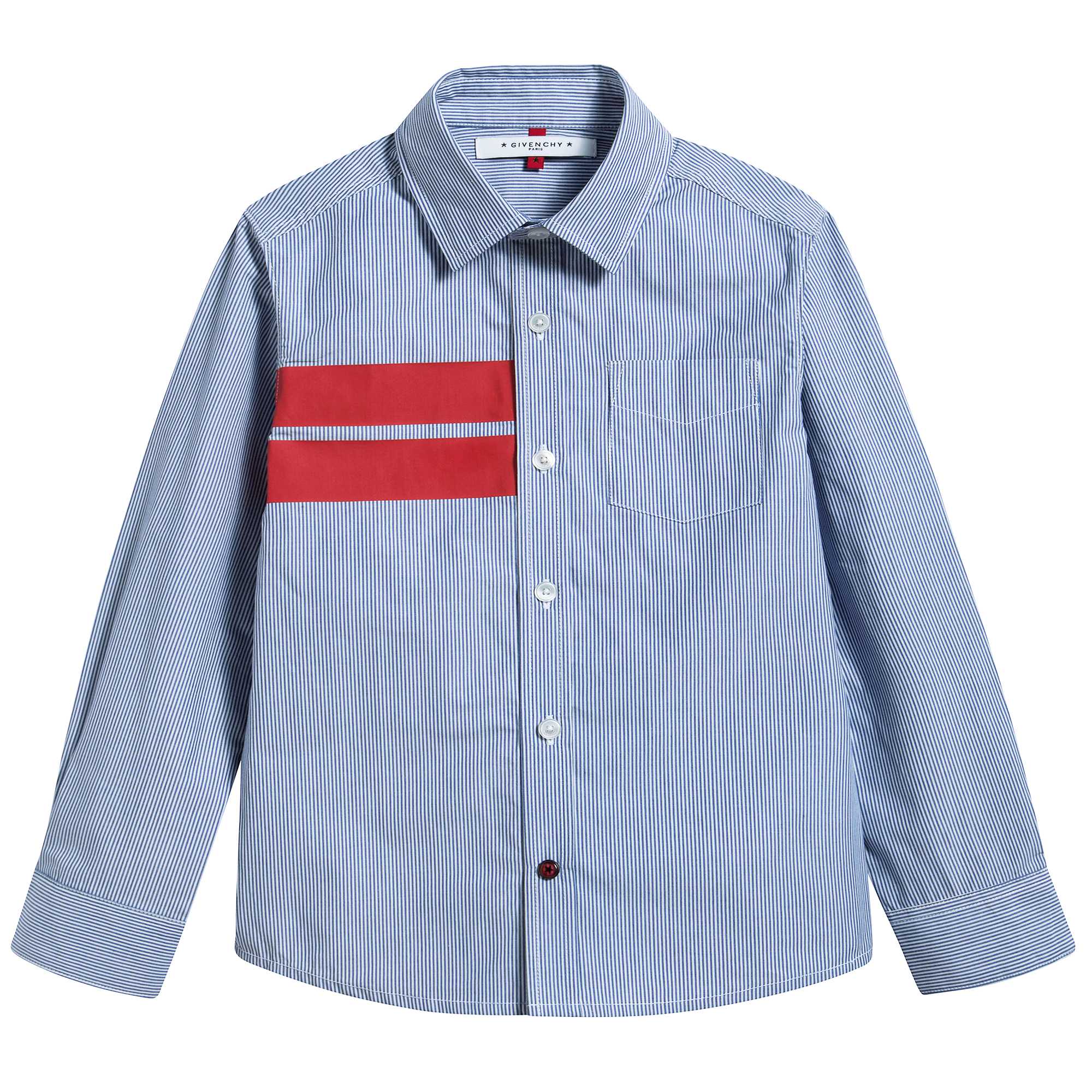 Boys Blue & Red Striped  Cotton T-shirt