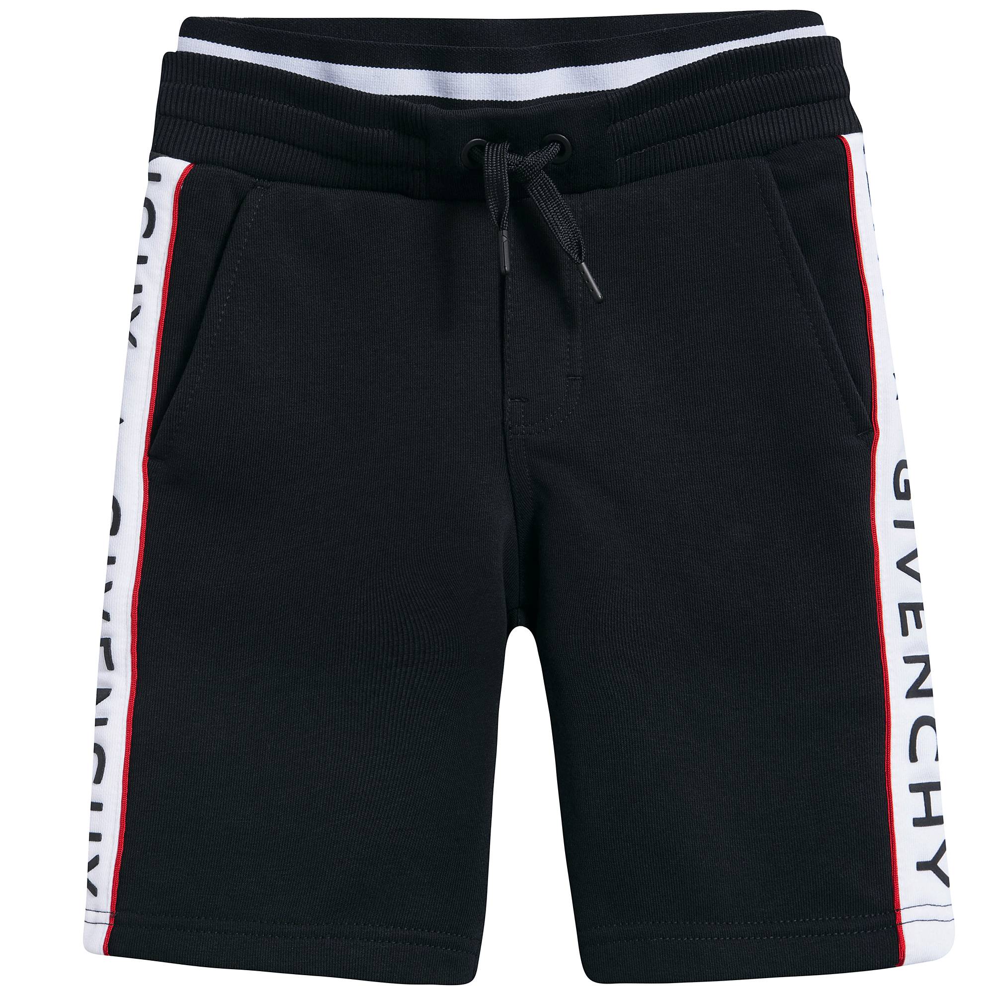 Boys Black  Logo Cotton Shorts