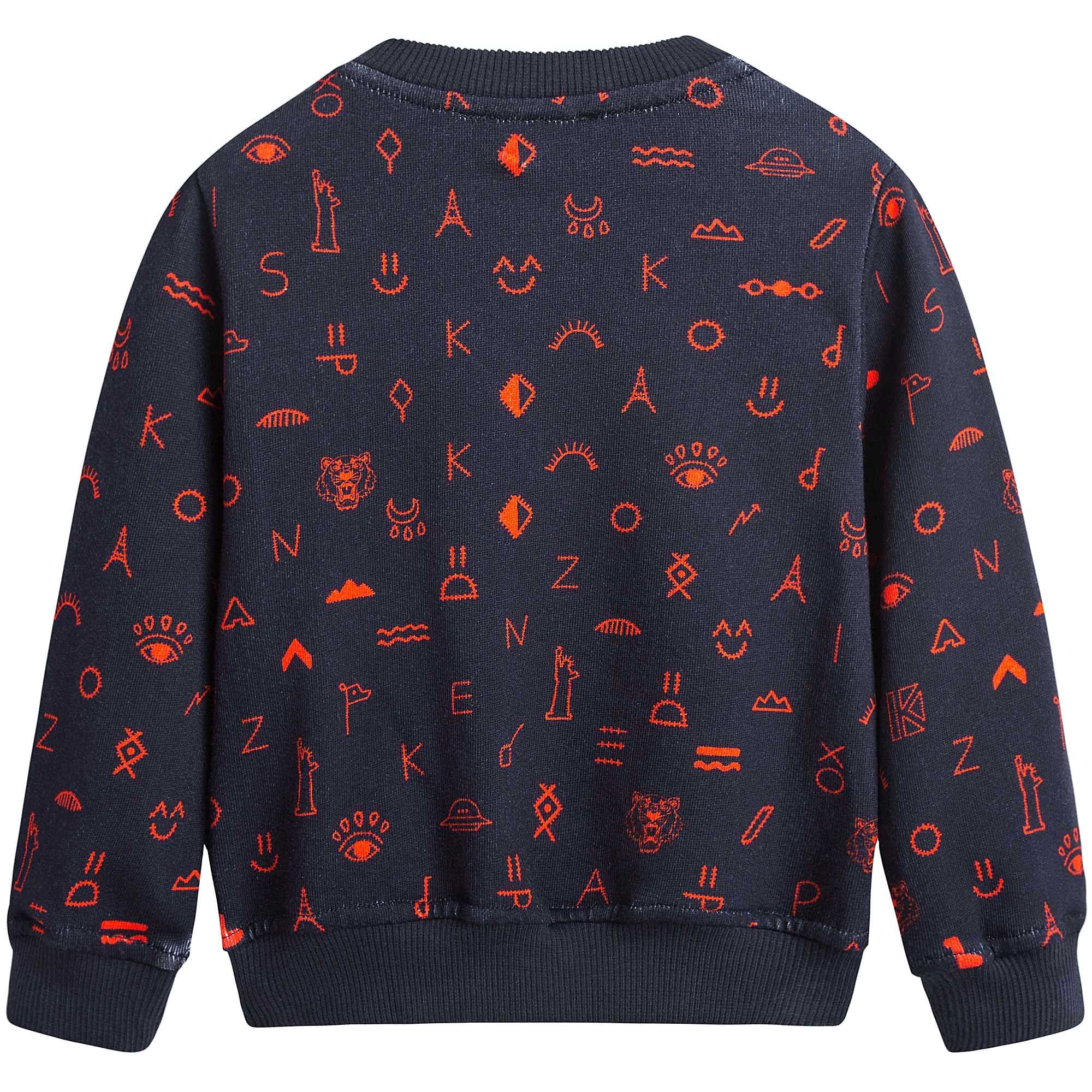 Baby Boys Navy Blue Allover Printed Sweatshirt - CÉMAROSE | Children's Fashion Store - 7