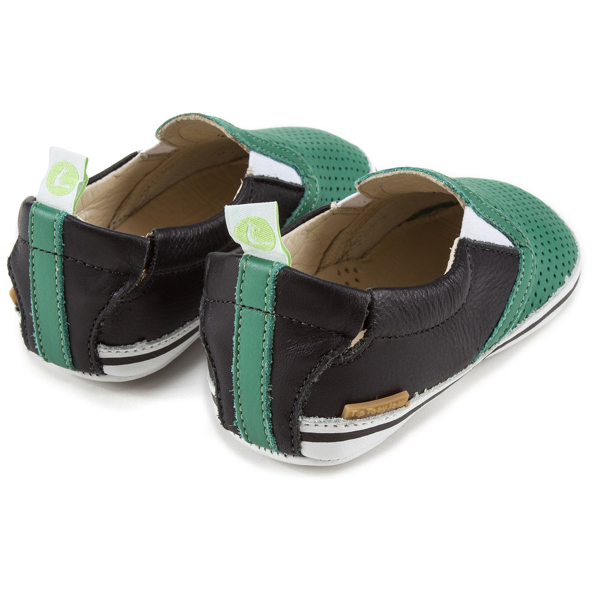 Baby Boys  Green Leaf Holes Leather Sneaker Casual