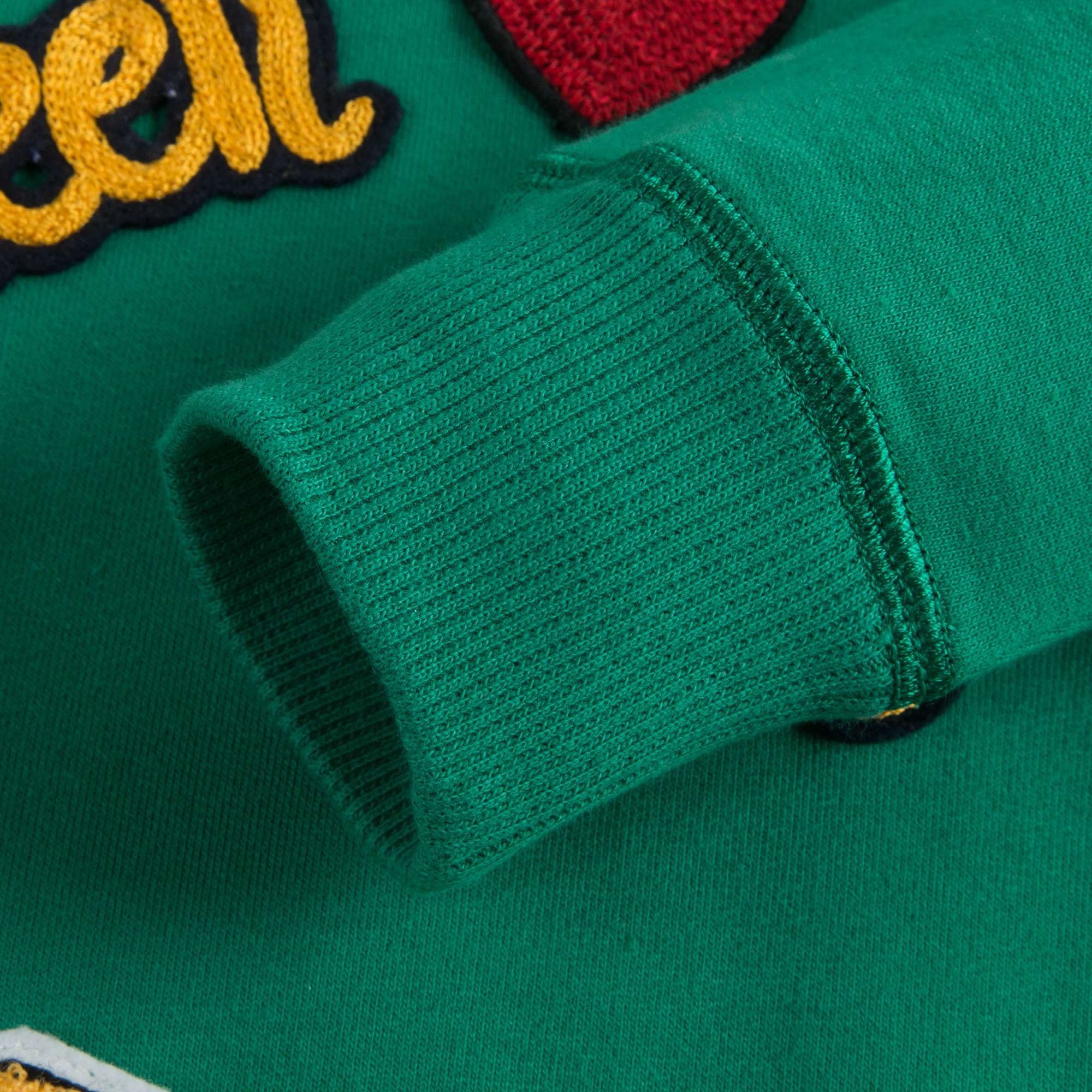 Boys&girls Green Embroidered Cotton Coat