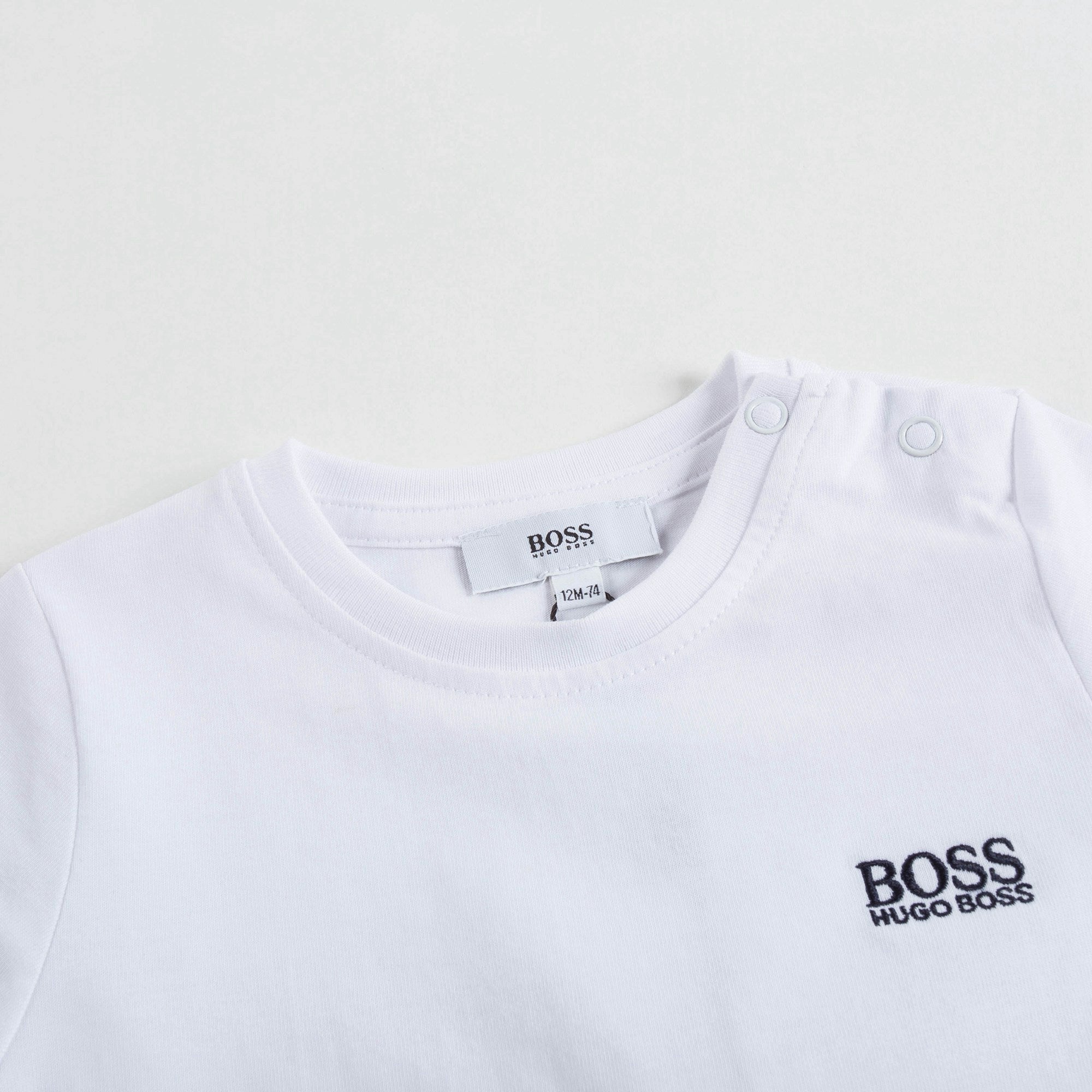 Baby Boys White Logo Cotton T-shirt