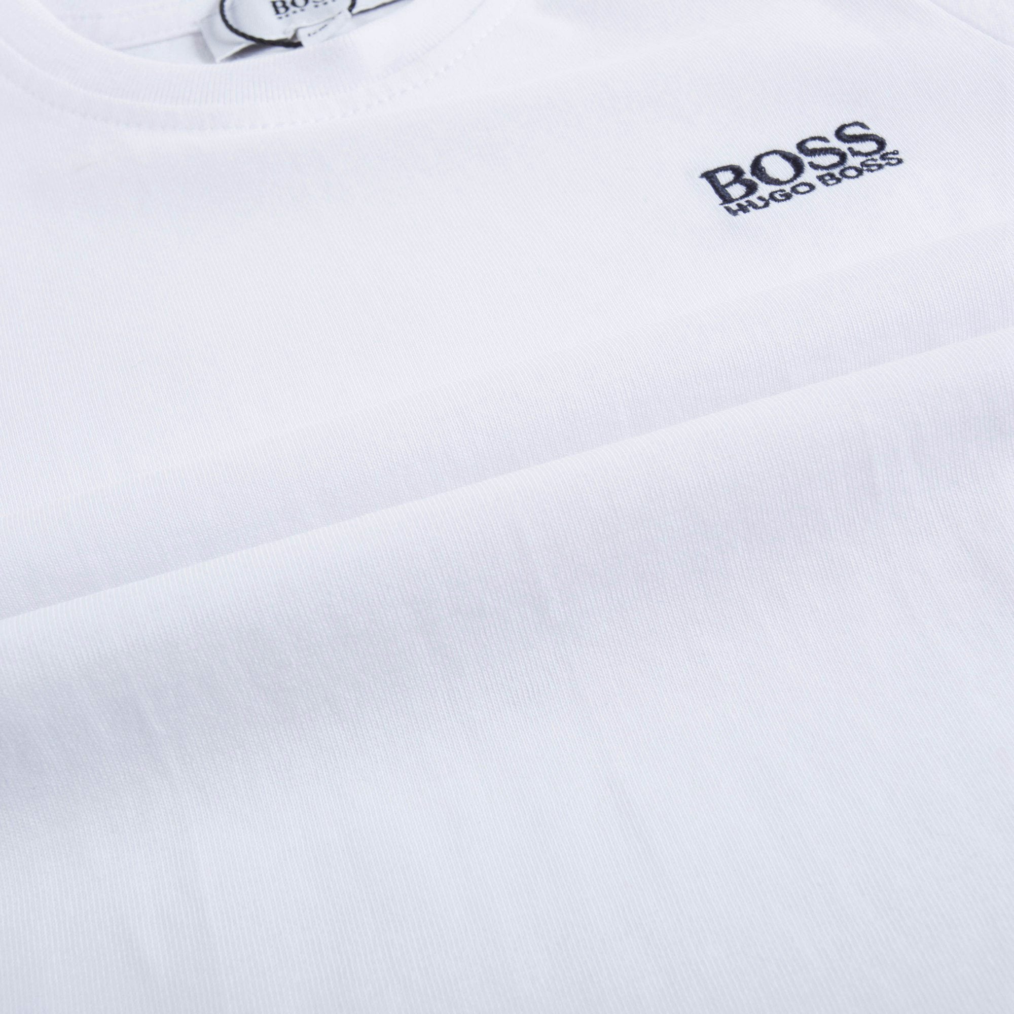 Baby Boys White Logo Cotton T-shirt