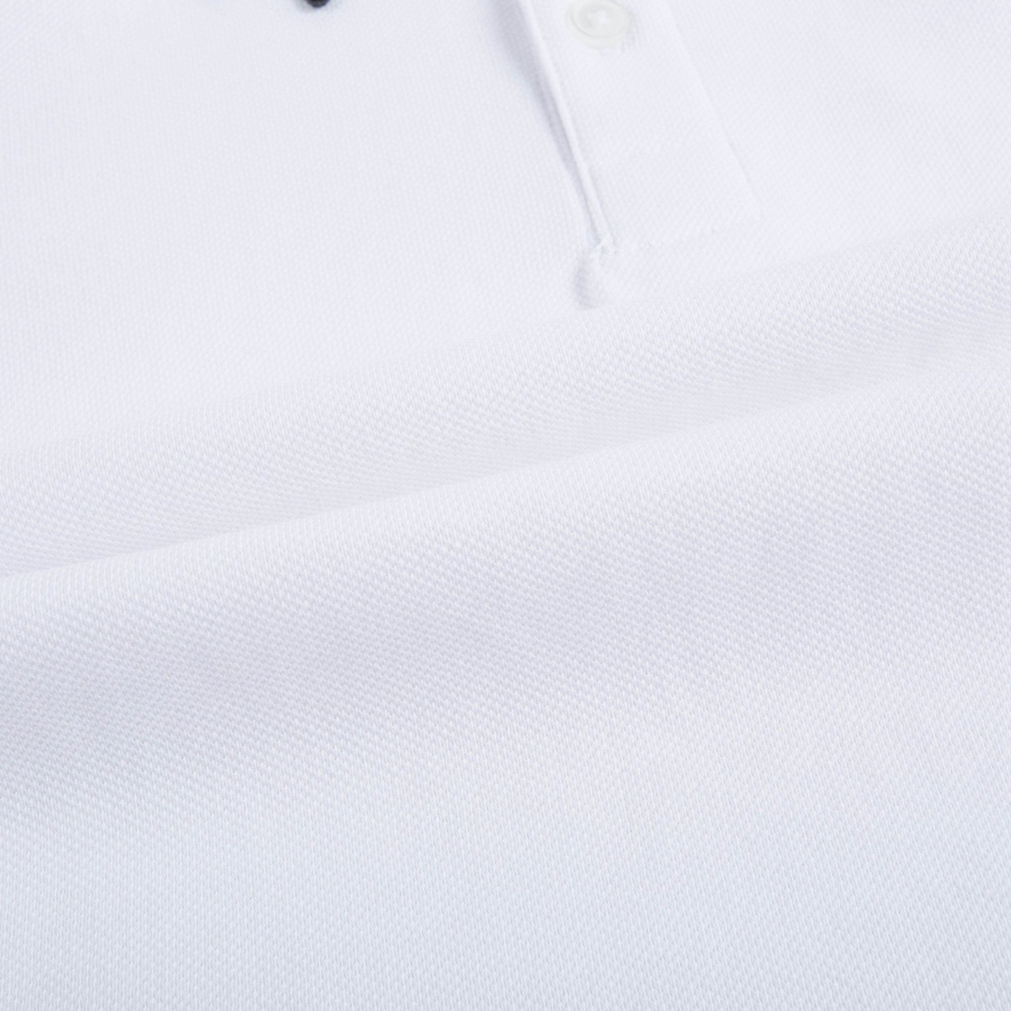 Boys White Viscose  Polo Shirt