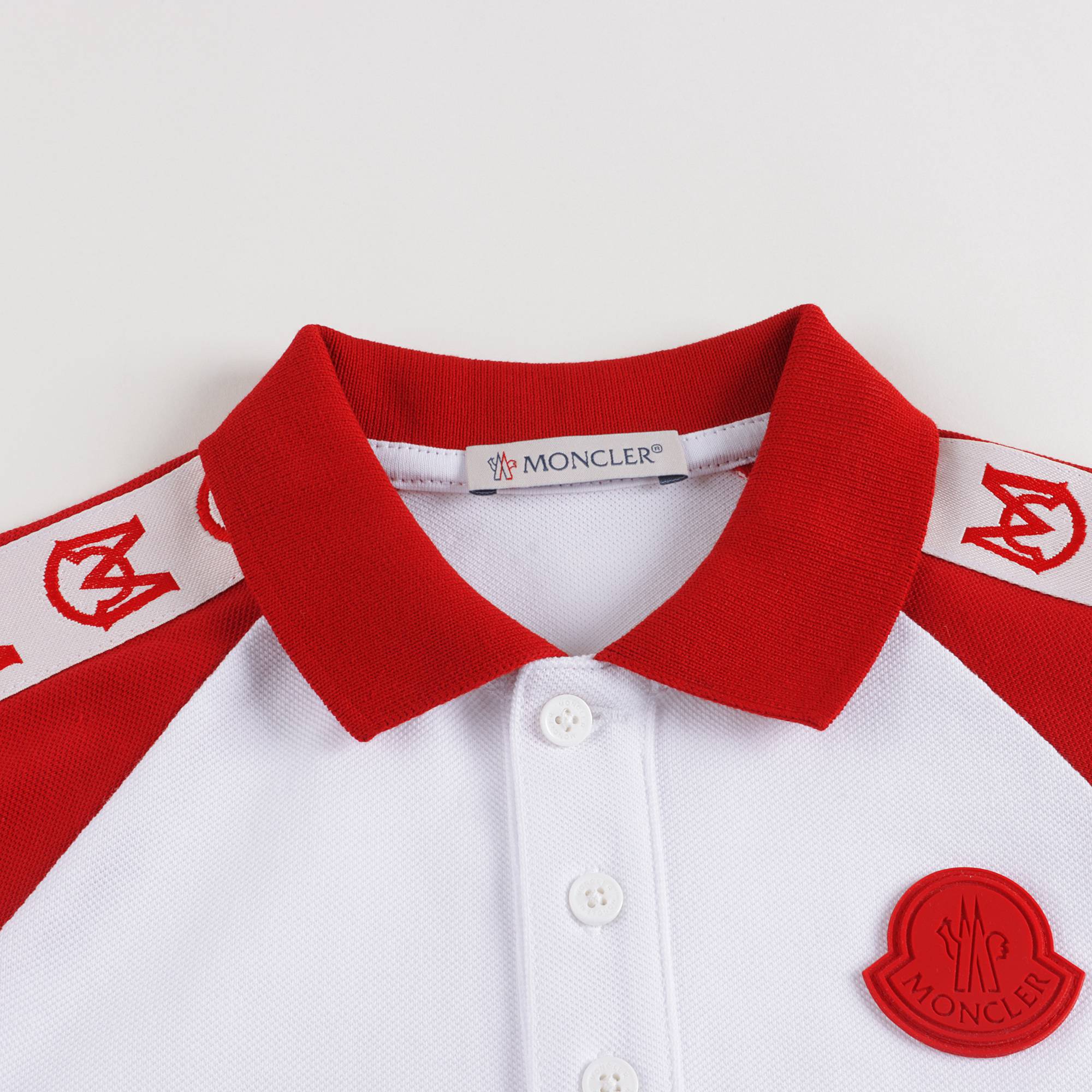 Baby Boys White & Red Logo Polo Shirt