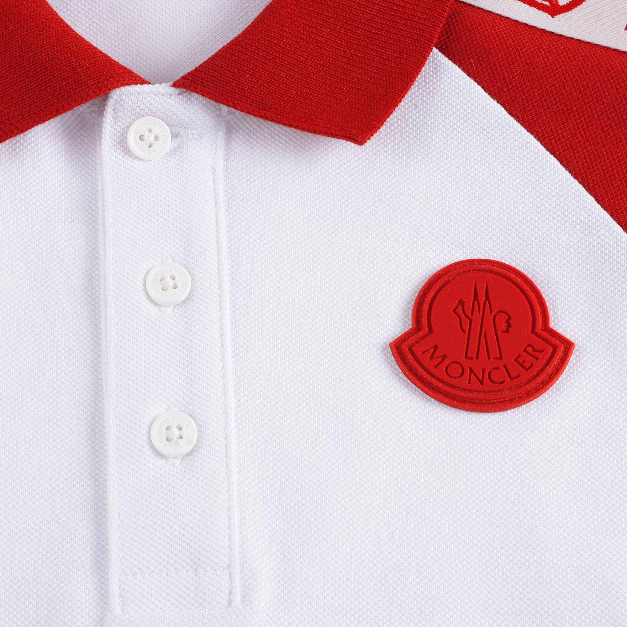 Baby Boys White & Red Logo Polo Shirt