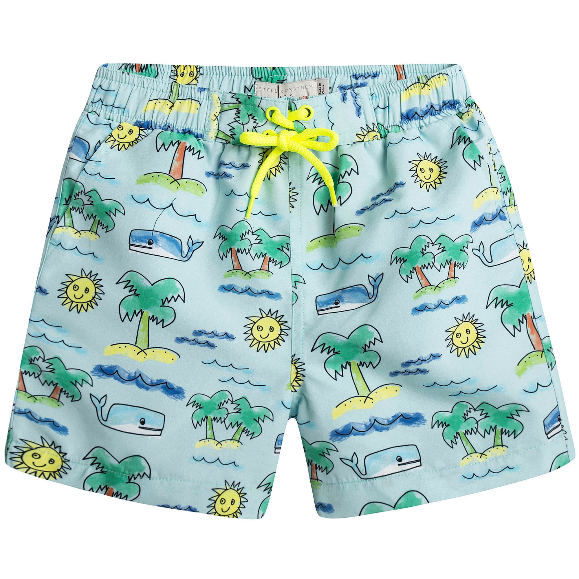 Boys Neon Beach Print Taylor Swim Shorts - CÉMAROSE | Children's Fashion Store - 1