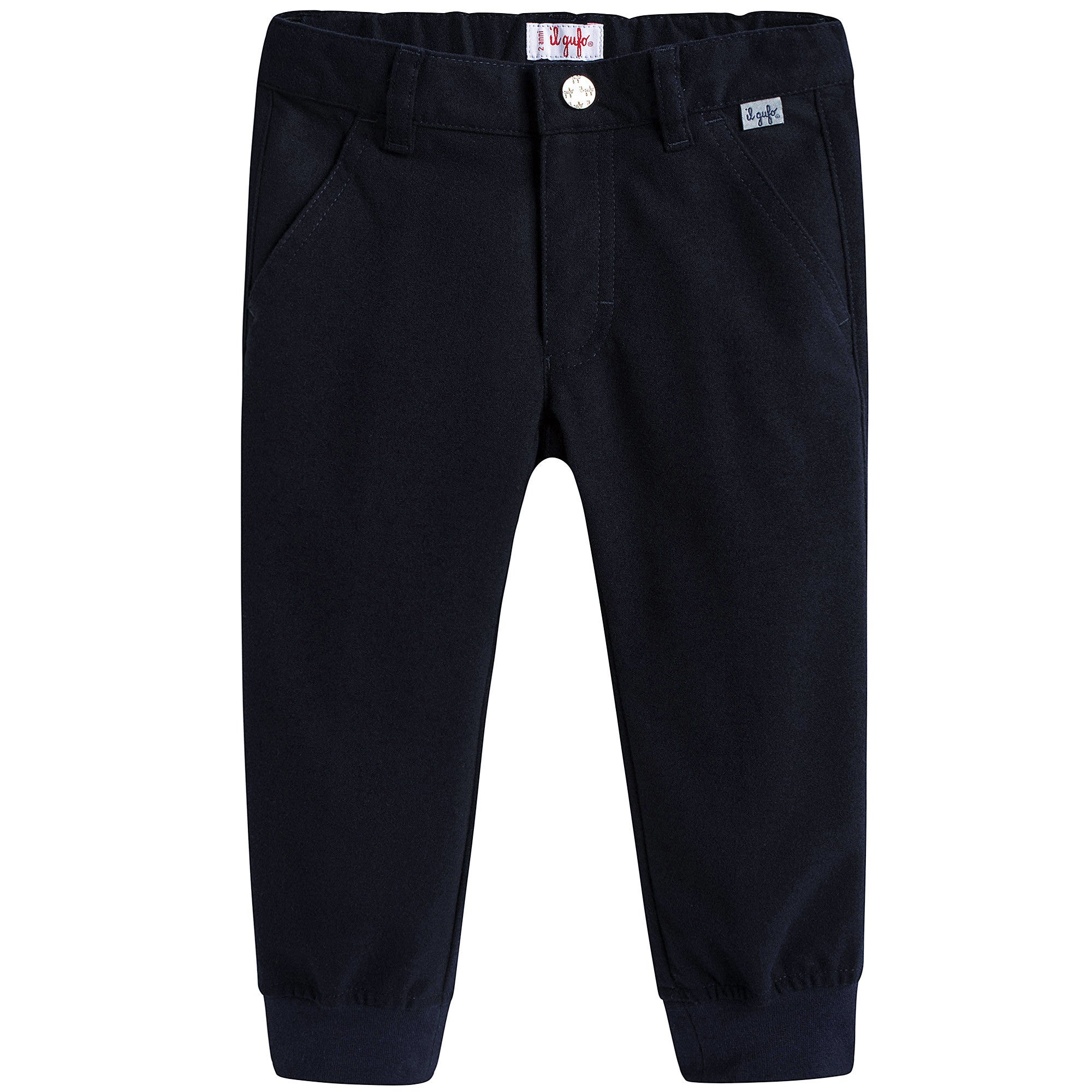 Boys Steel Navy Rib Cuffs Trouser