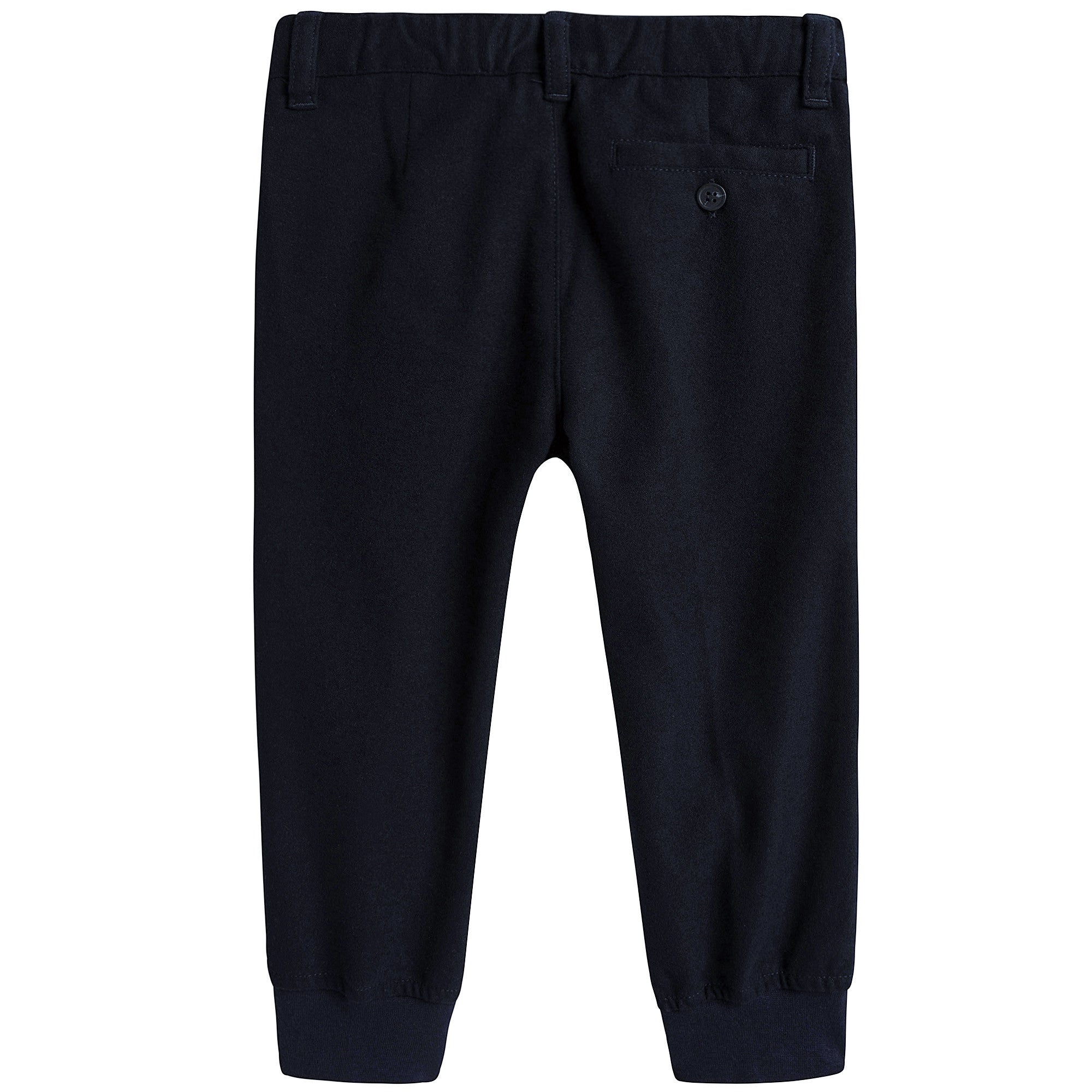 Boys Steel Navy Rib Cuffs Trouser