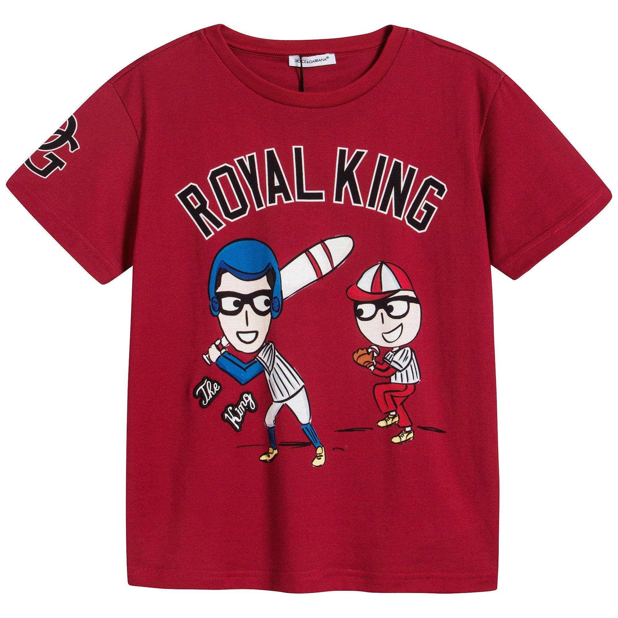 Boys Dark Red "Royal King" Cotton T-shirt