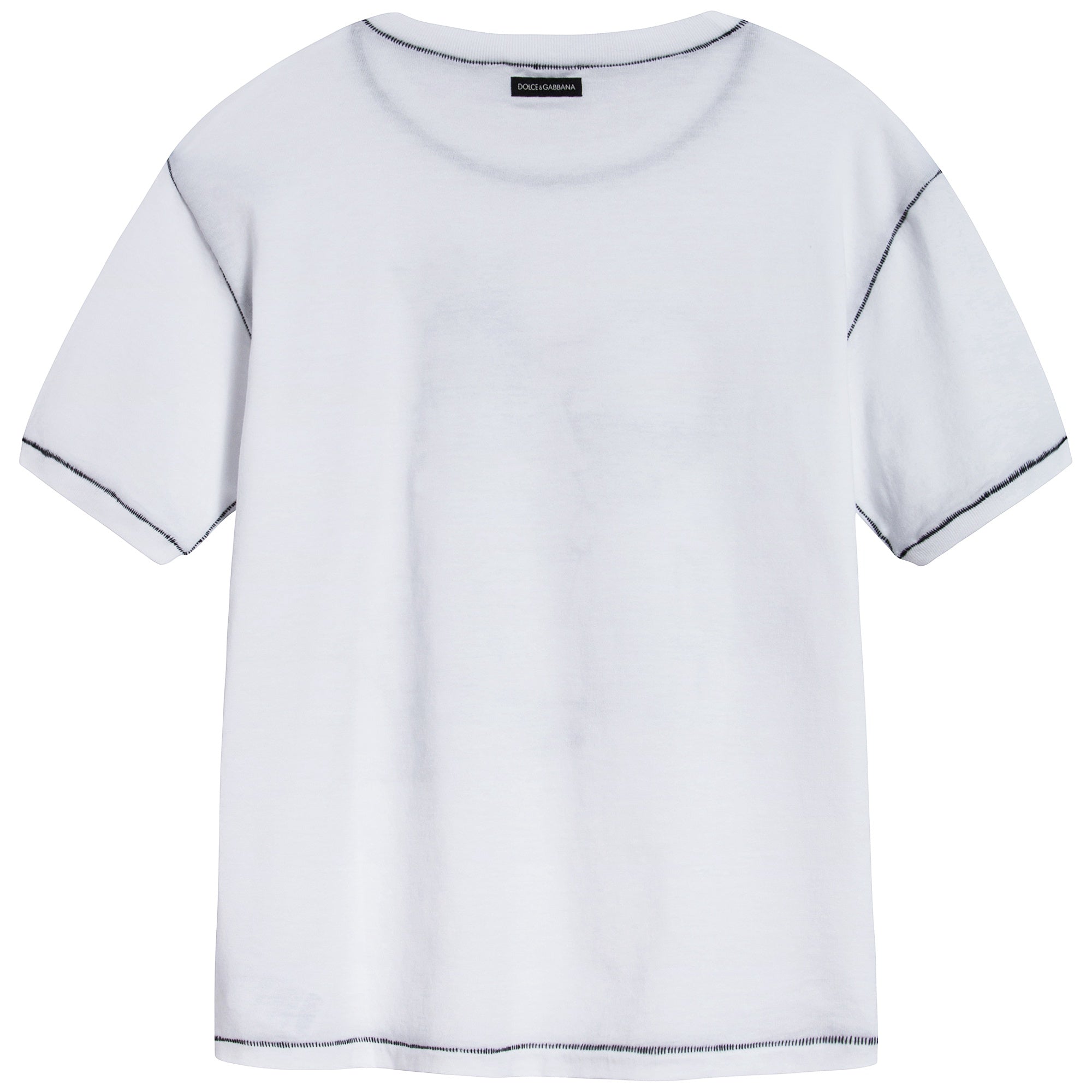 Boys White "DG Family" Cotton T-shirt