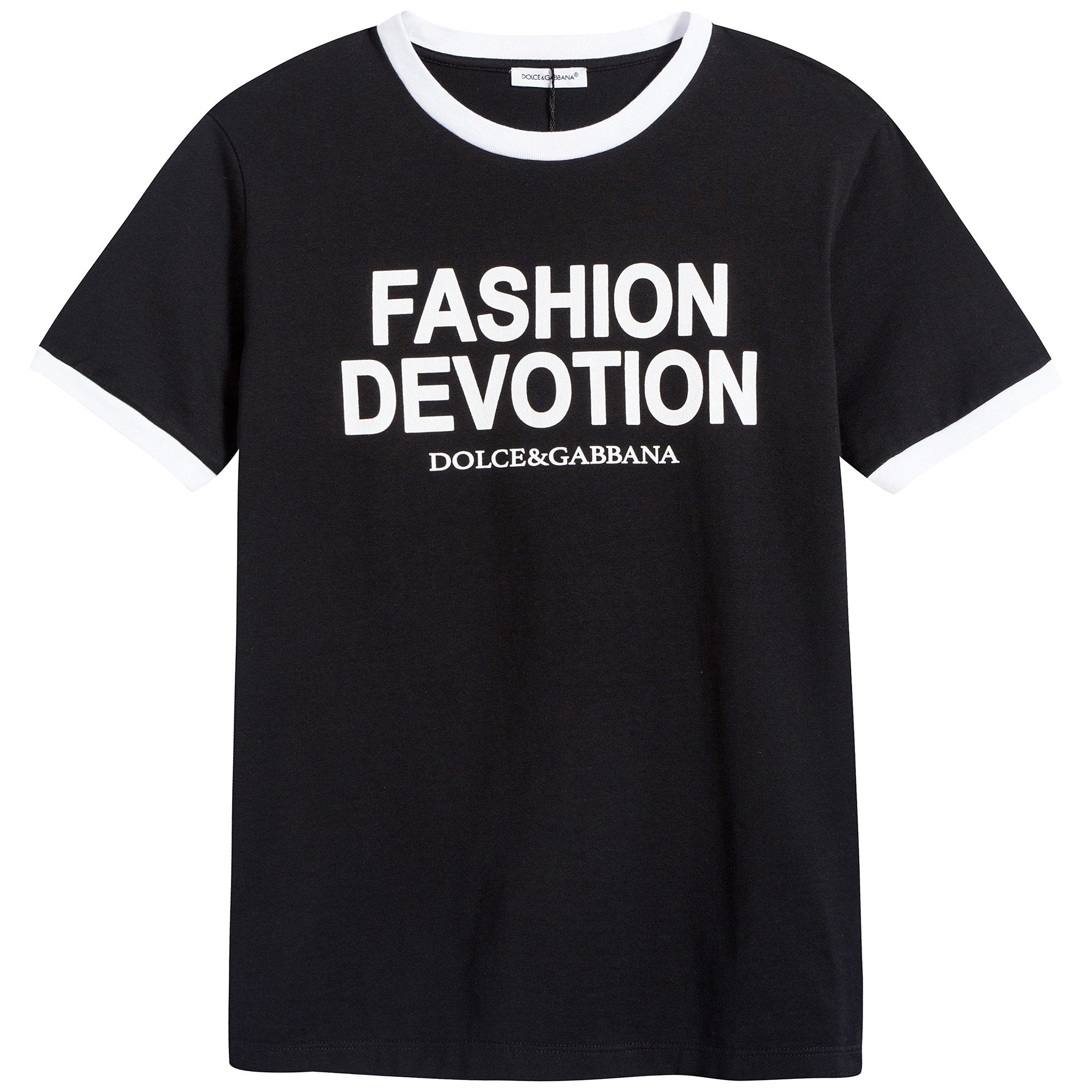 Boys Black Logo Cotton T-shirt