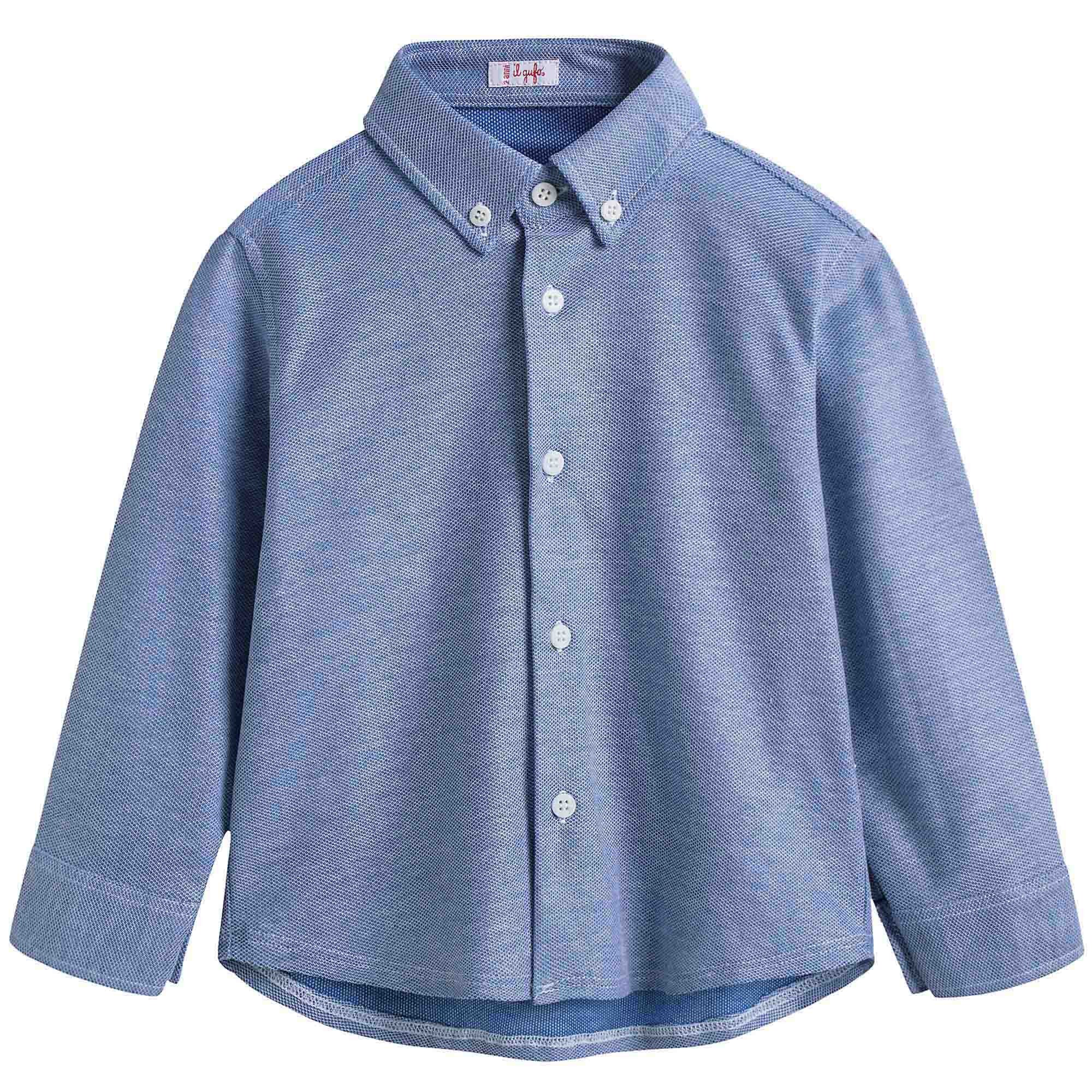 Boys Blue Stripes Cotton Shirt