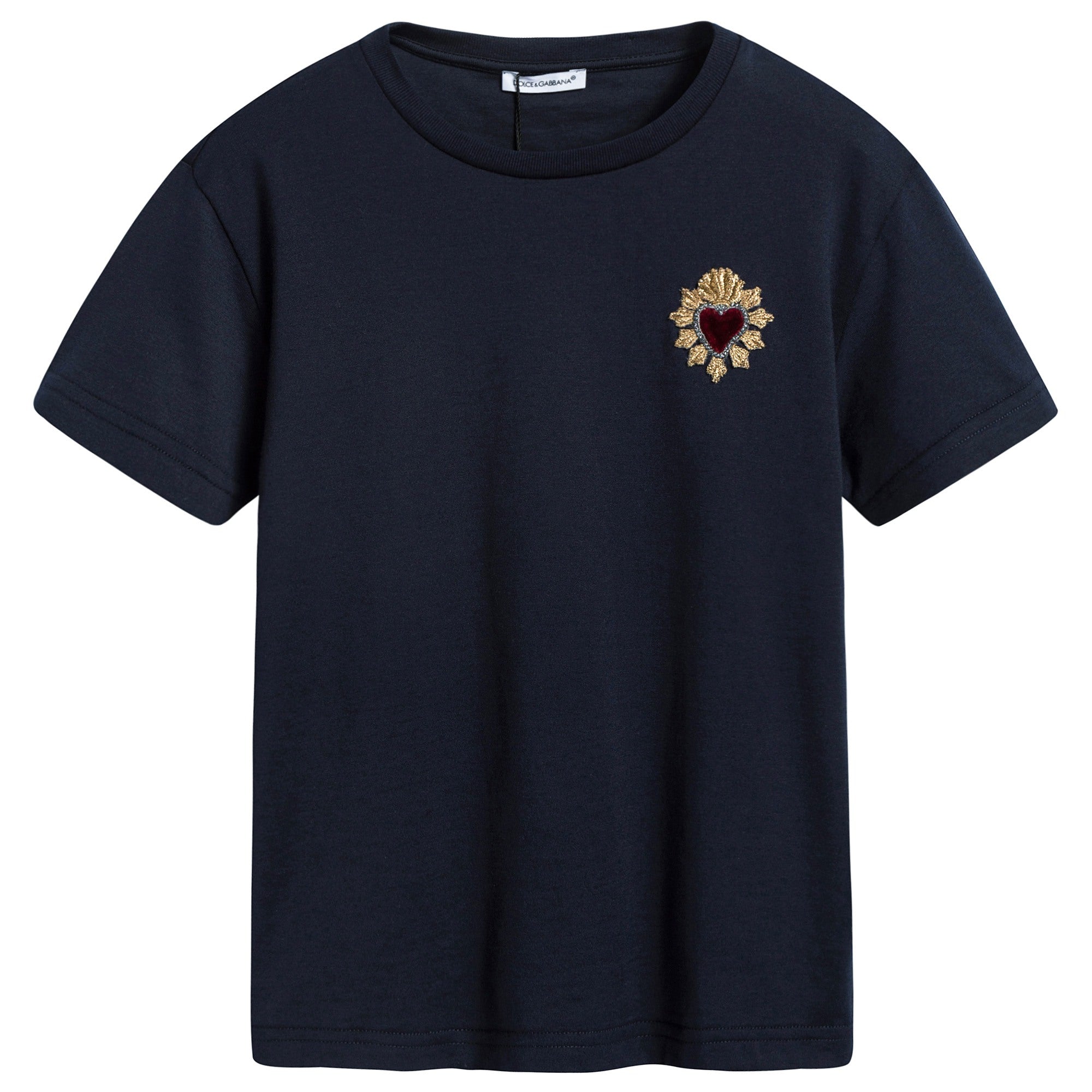 Boys Navy Blue Cotton T-shirt