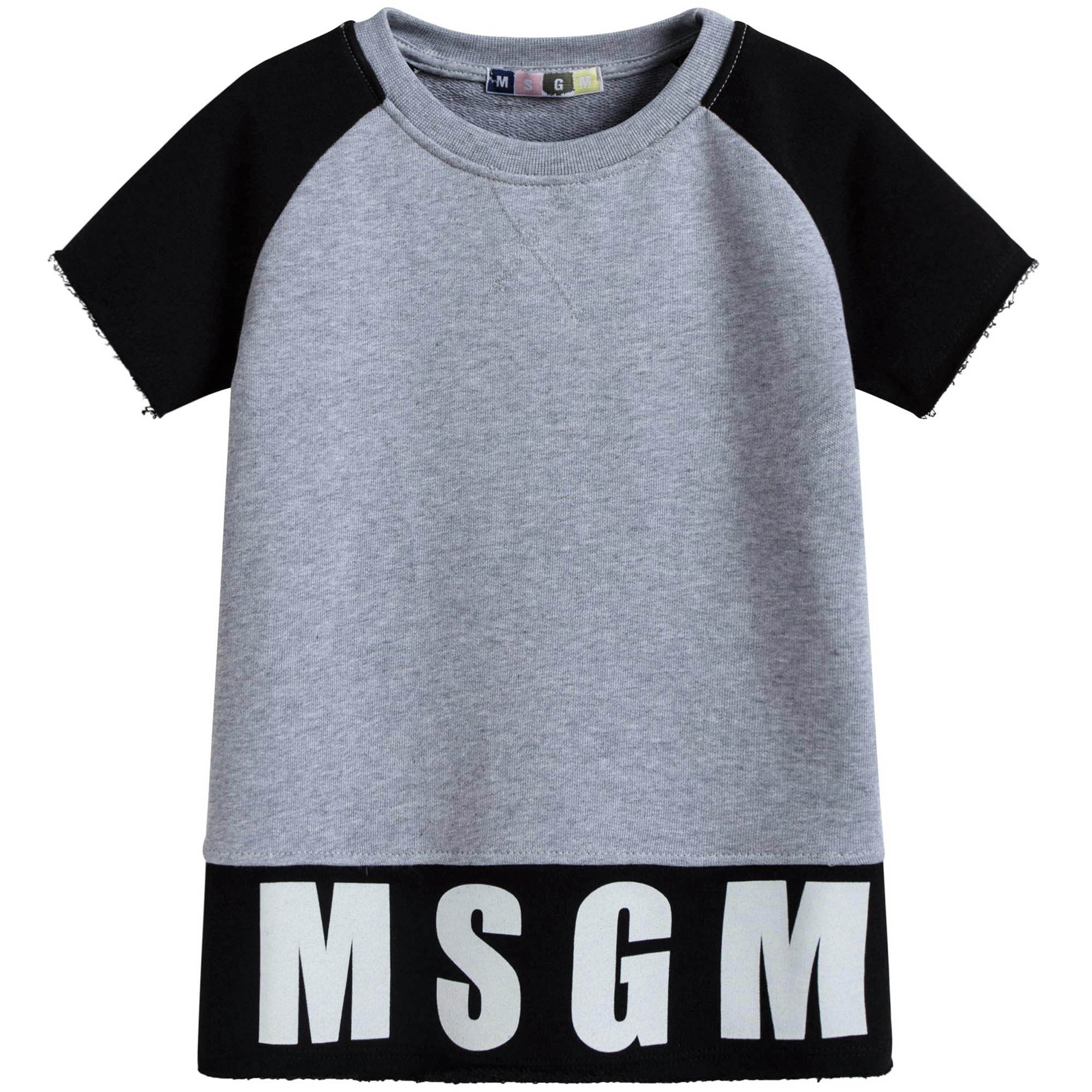 Boys Grey Short Sleeve Logo Sweatshirt