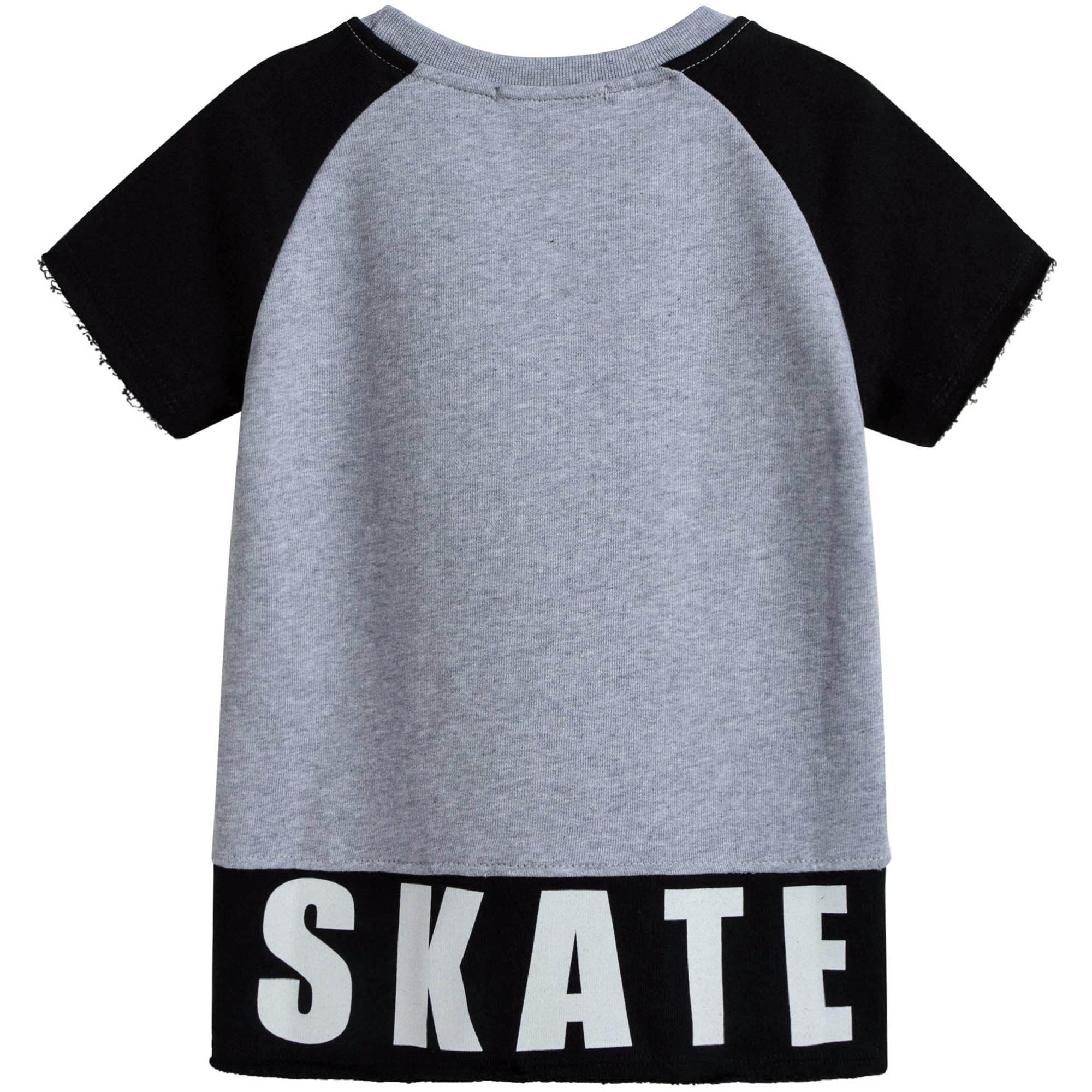 Boys Grey Short Sleeve Logo Sweatshirt