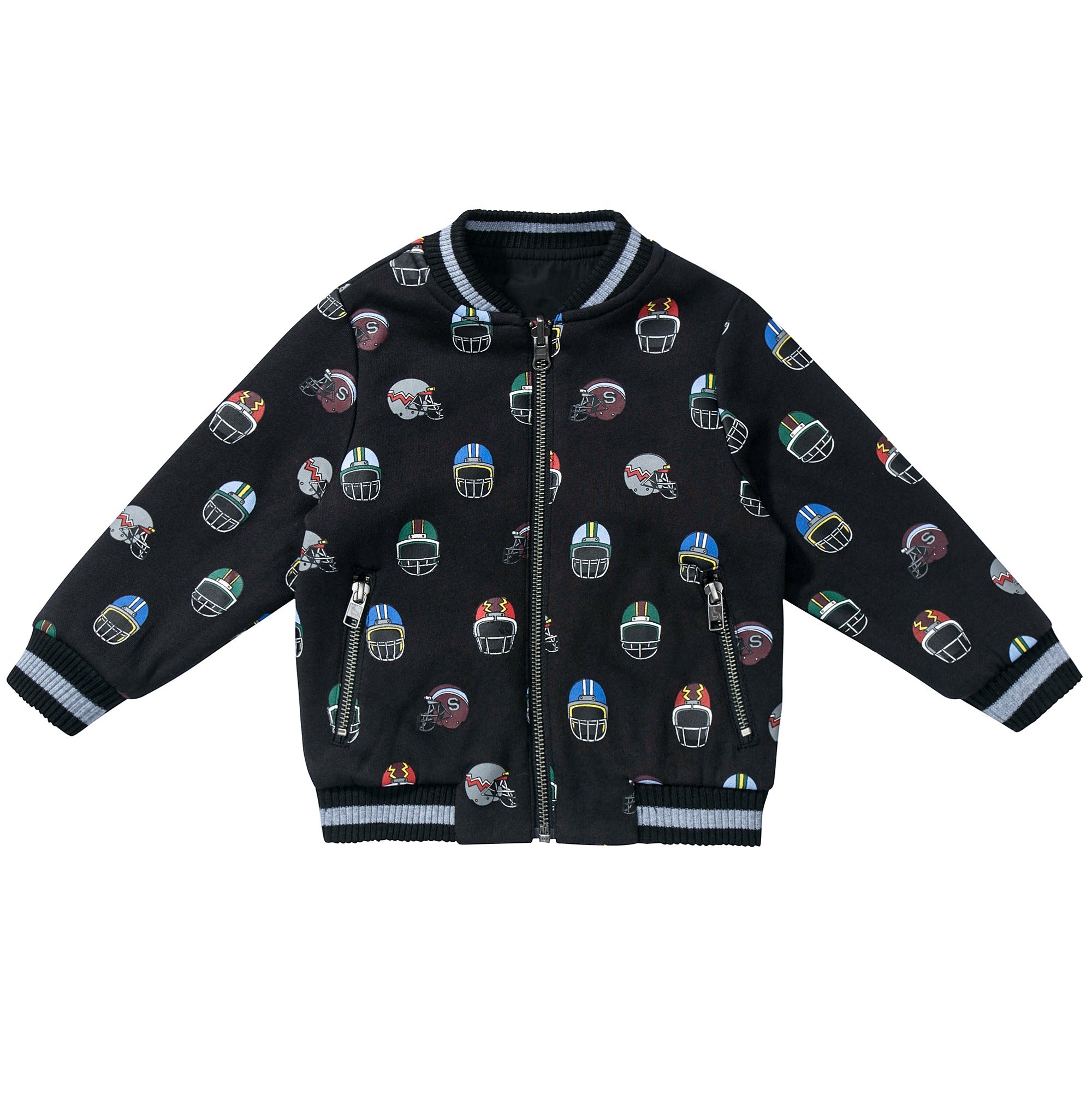 Boys Black Helmet  Reversibie  Jacket