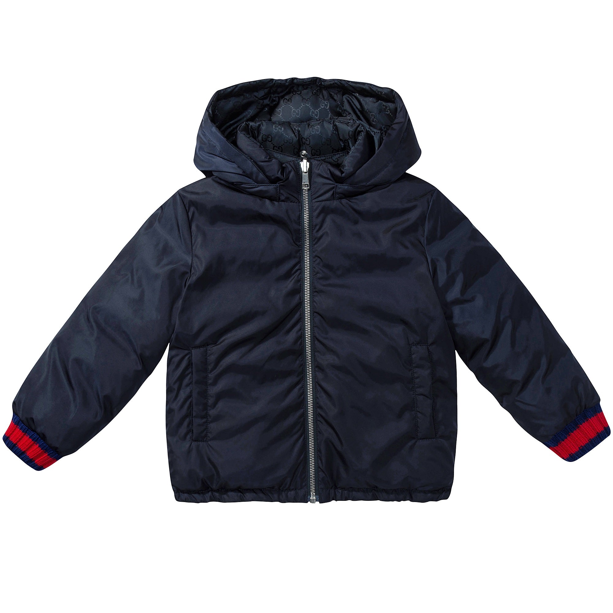 Boys Blue Reversible Down Coat