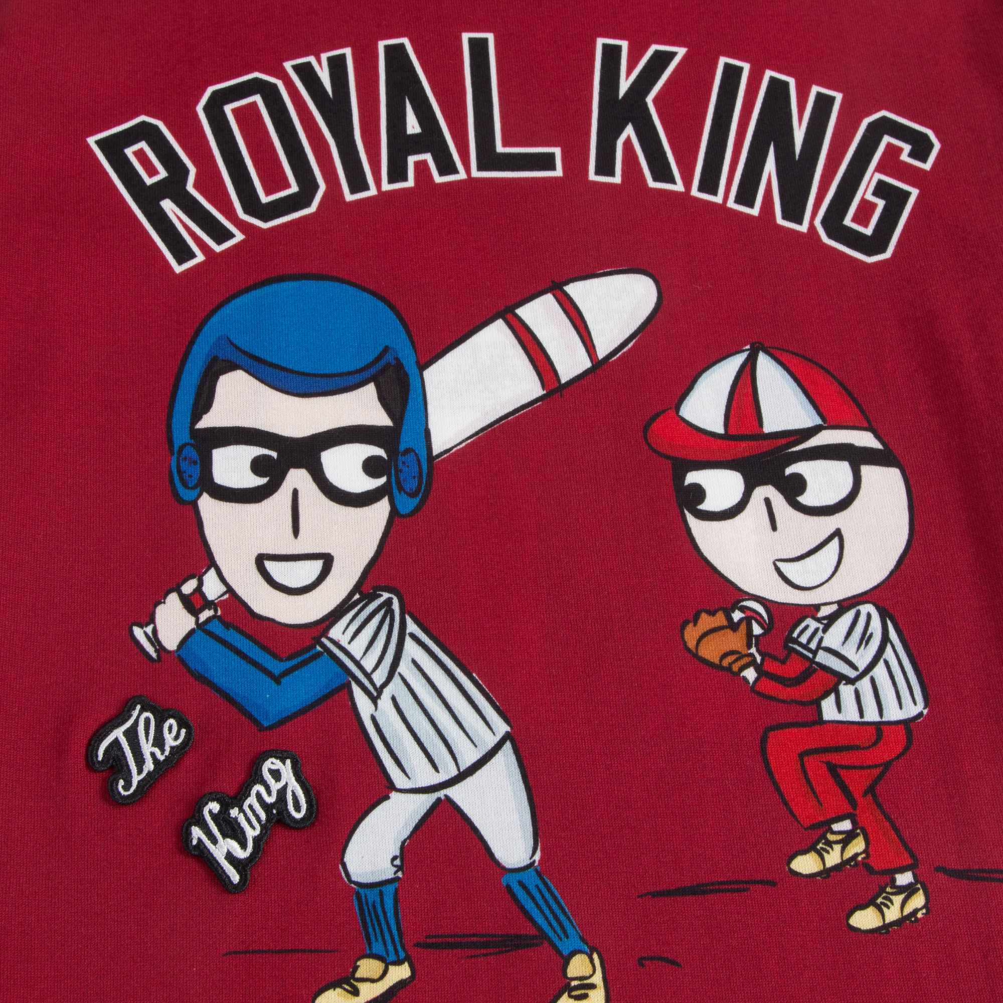 Boys Dark Red "Royal King" Cotton T-shirt