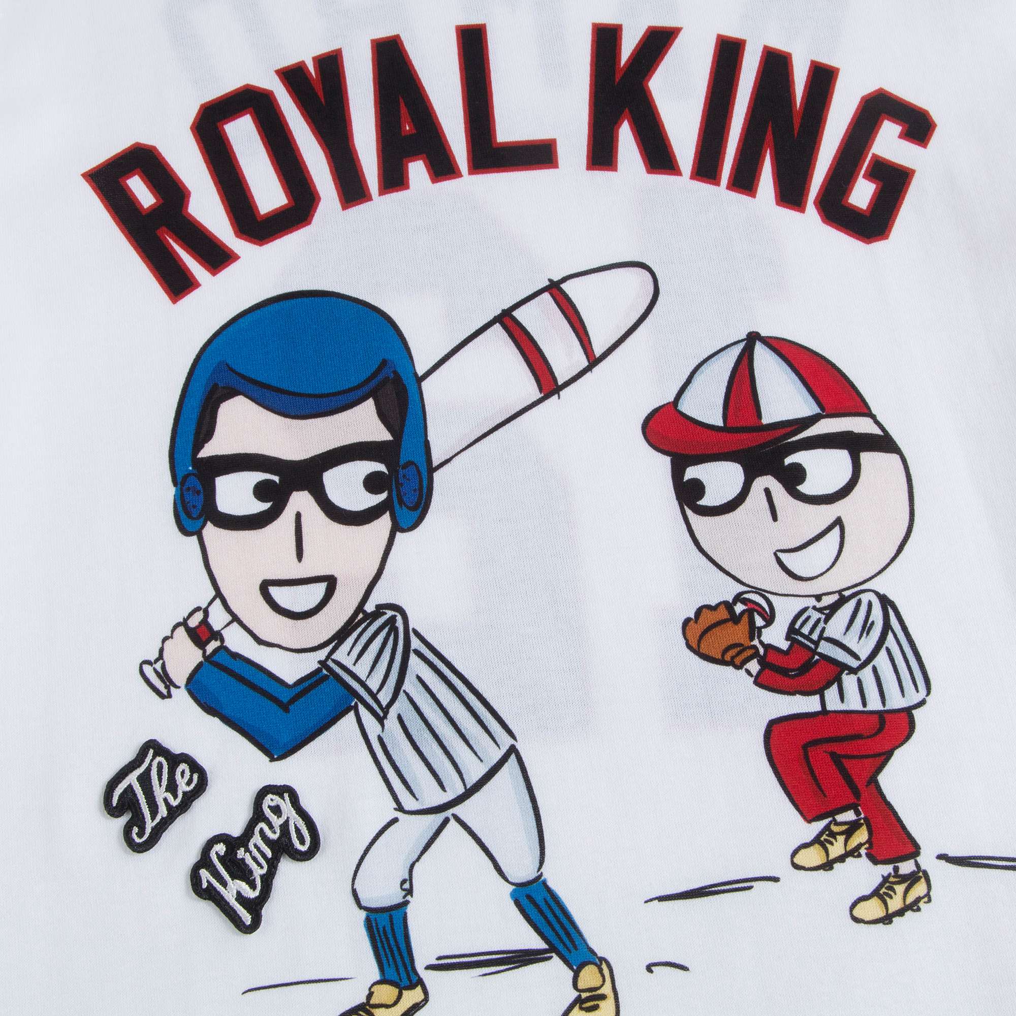 Boys White "Royal King" Cotton T-shirt