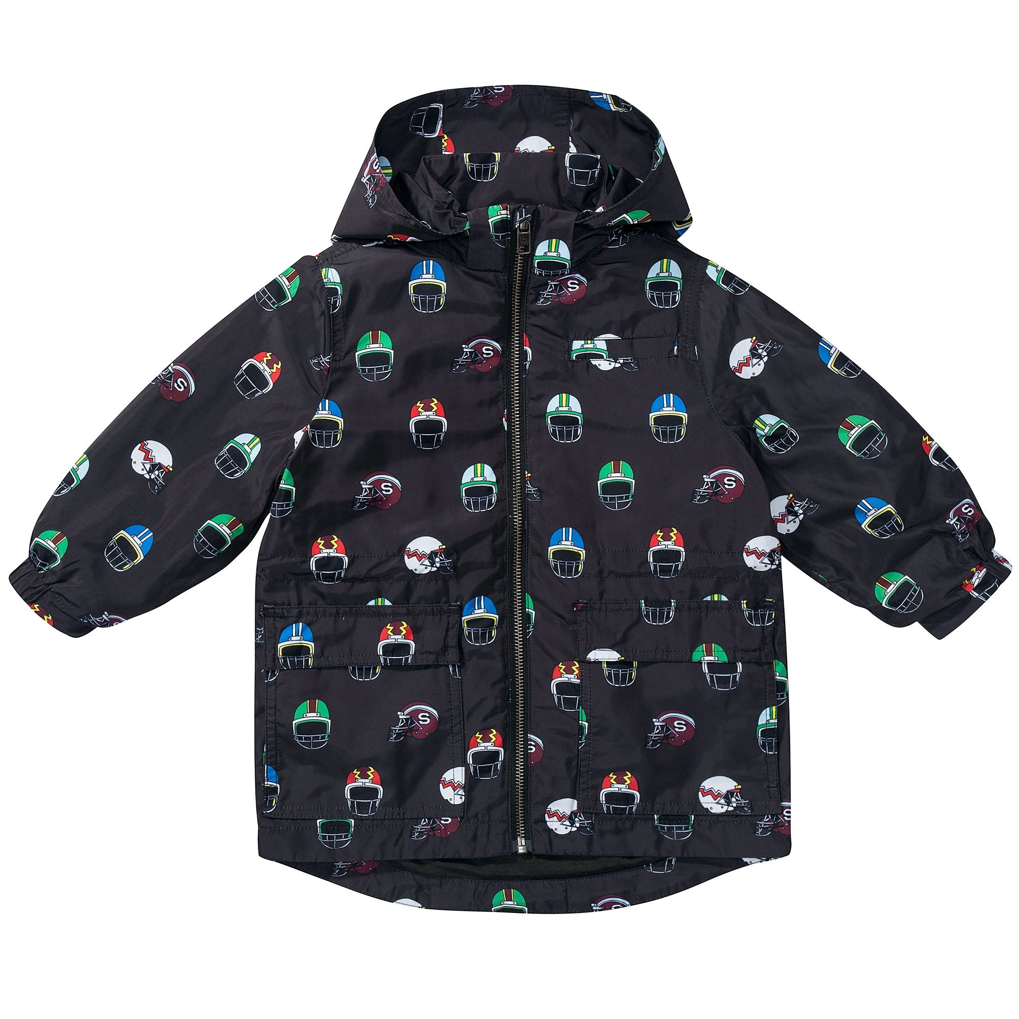 Boys Black Helmet  Parka Jackets