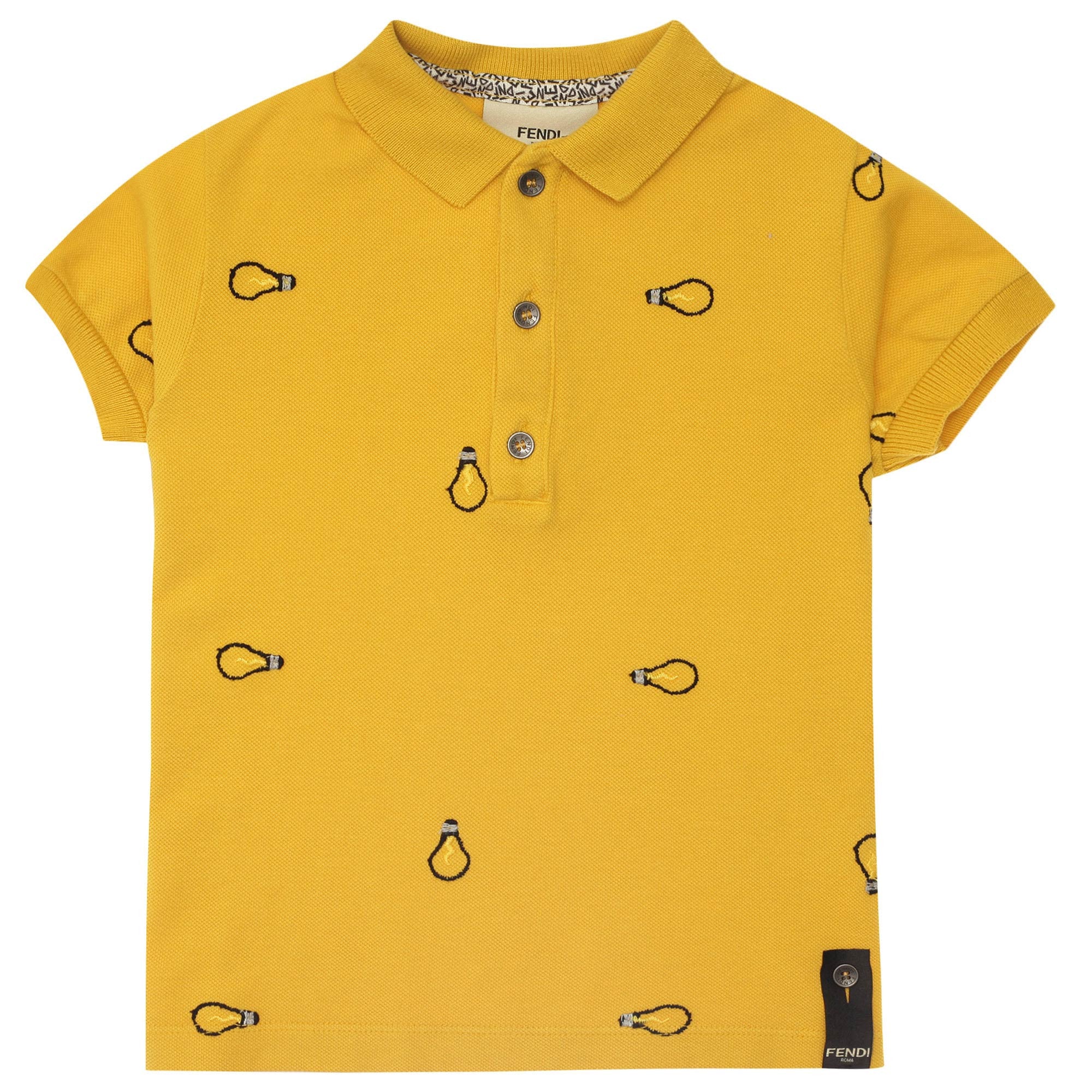 Boys Yellow Lightbulb Printed Polo Shirt - CÉMAROSE | Children's Fashion Store - 1