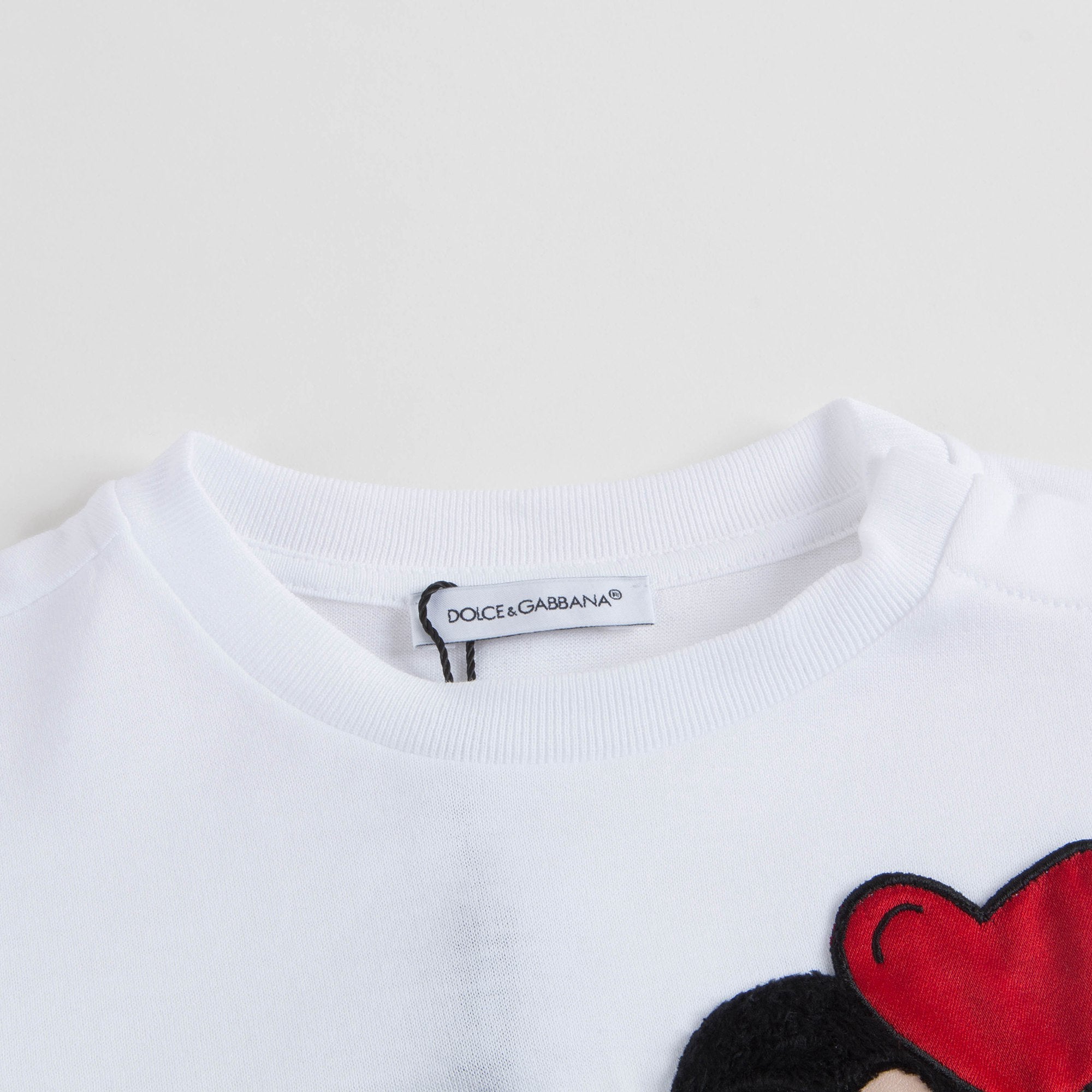 Baby Boys White "DG Family" Cotton T-shirt