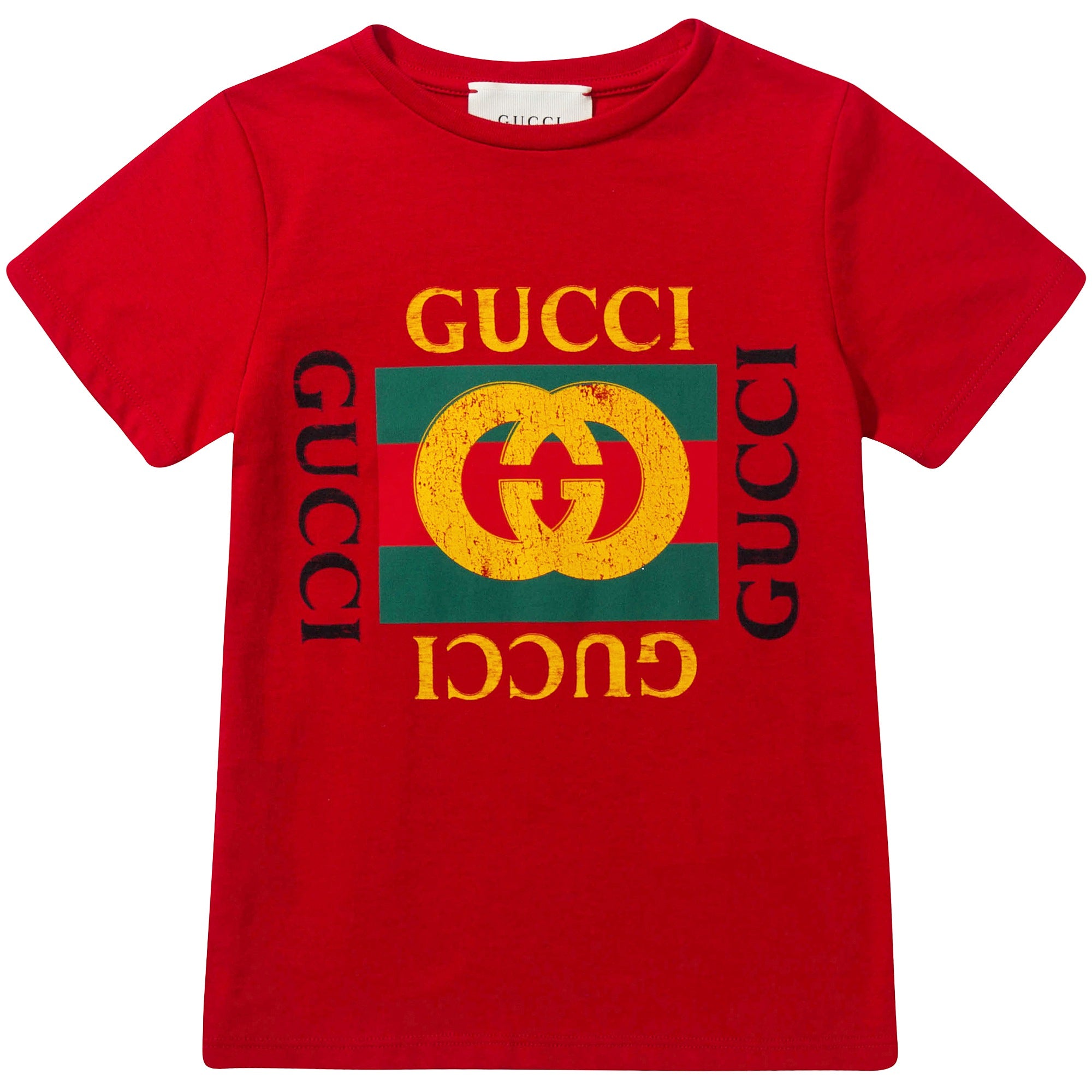 Boys Red "GG" Cotton T-shirt