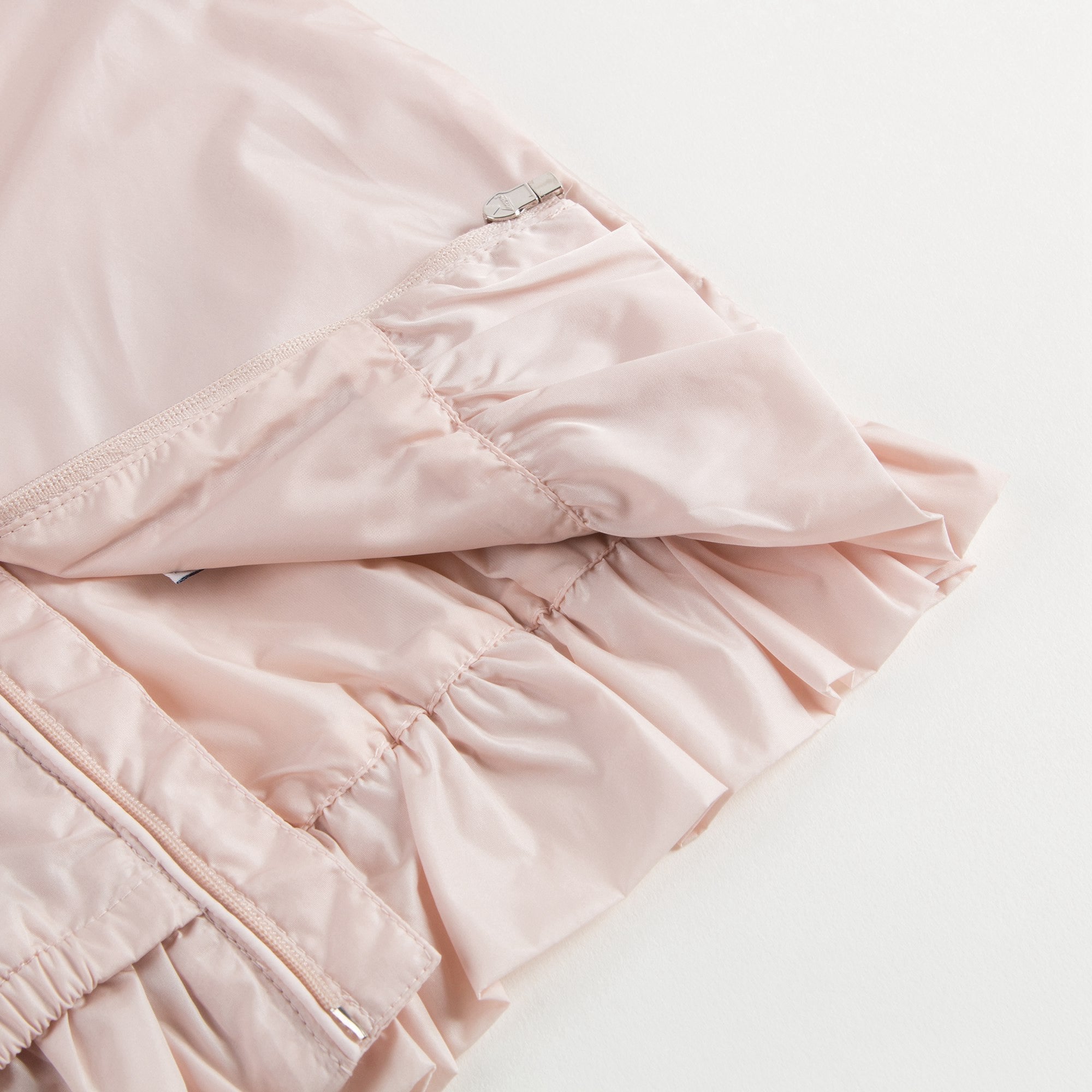 Baby Girls Pale Pink Windbreaker Jacket With Flounces