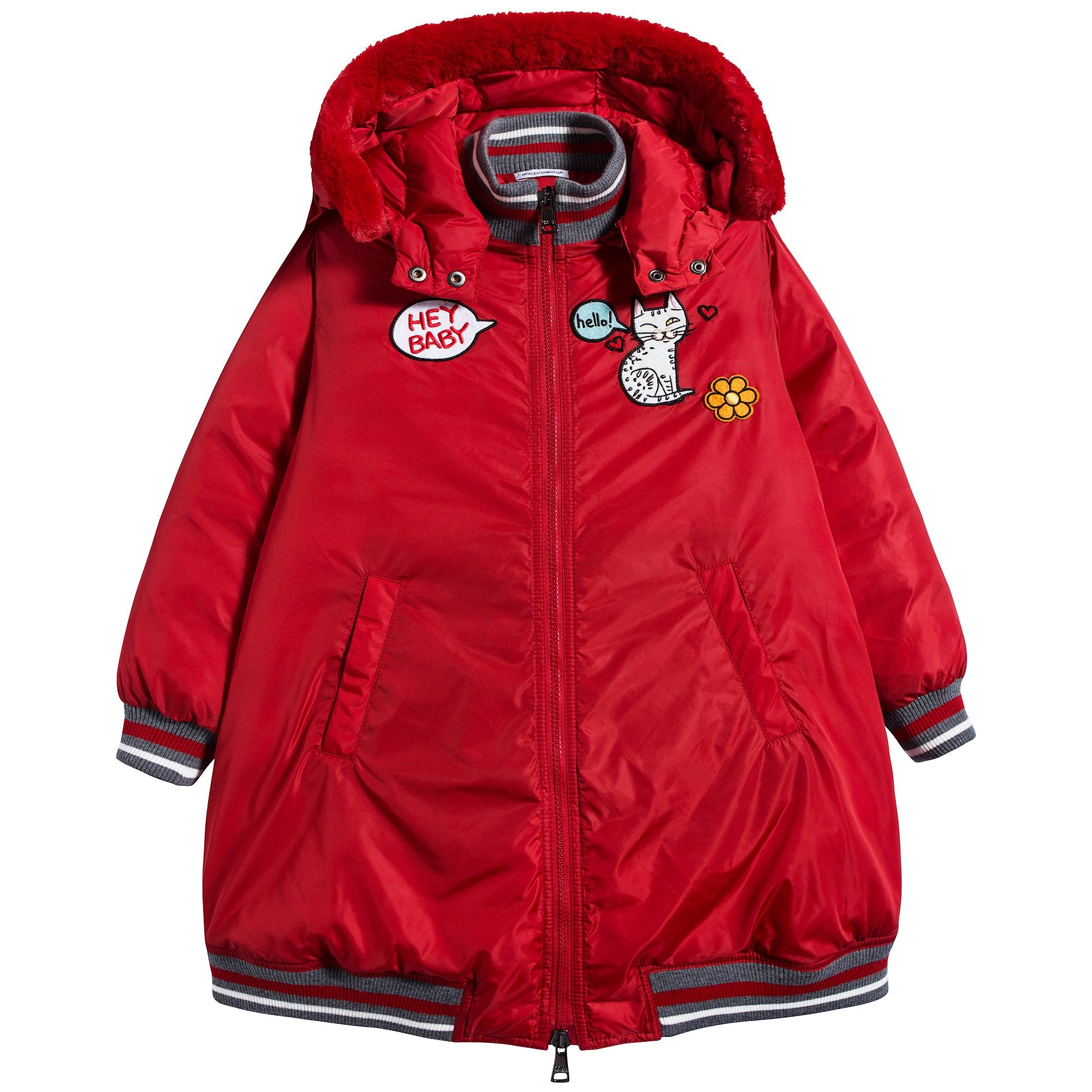 Girls Light Bordeaux Down Jacket