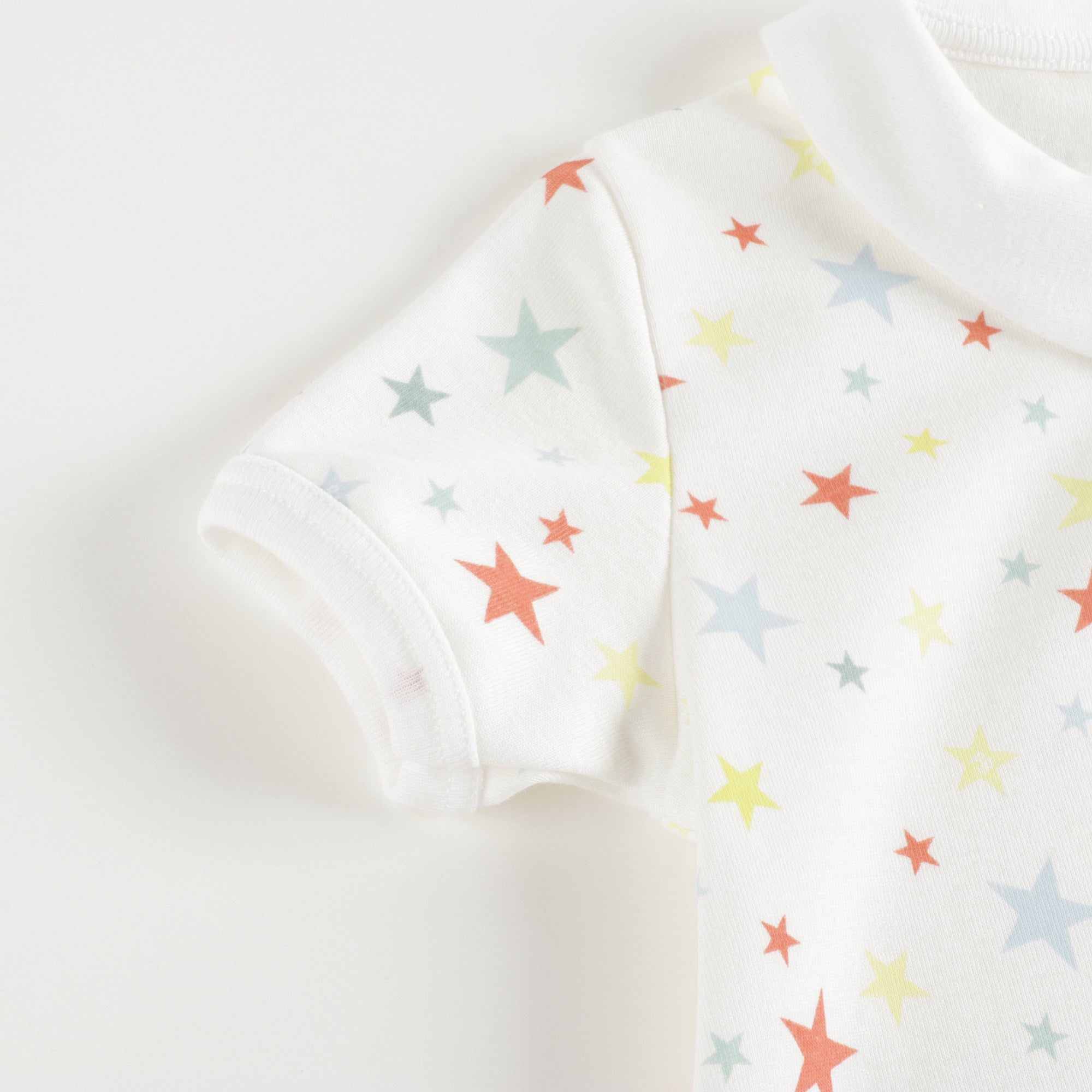 Baby Boys White Stars Cotton Romper