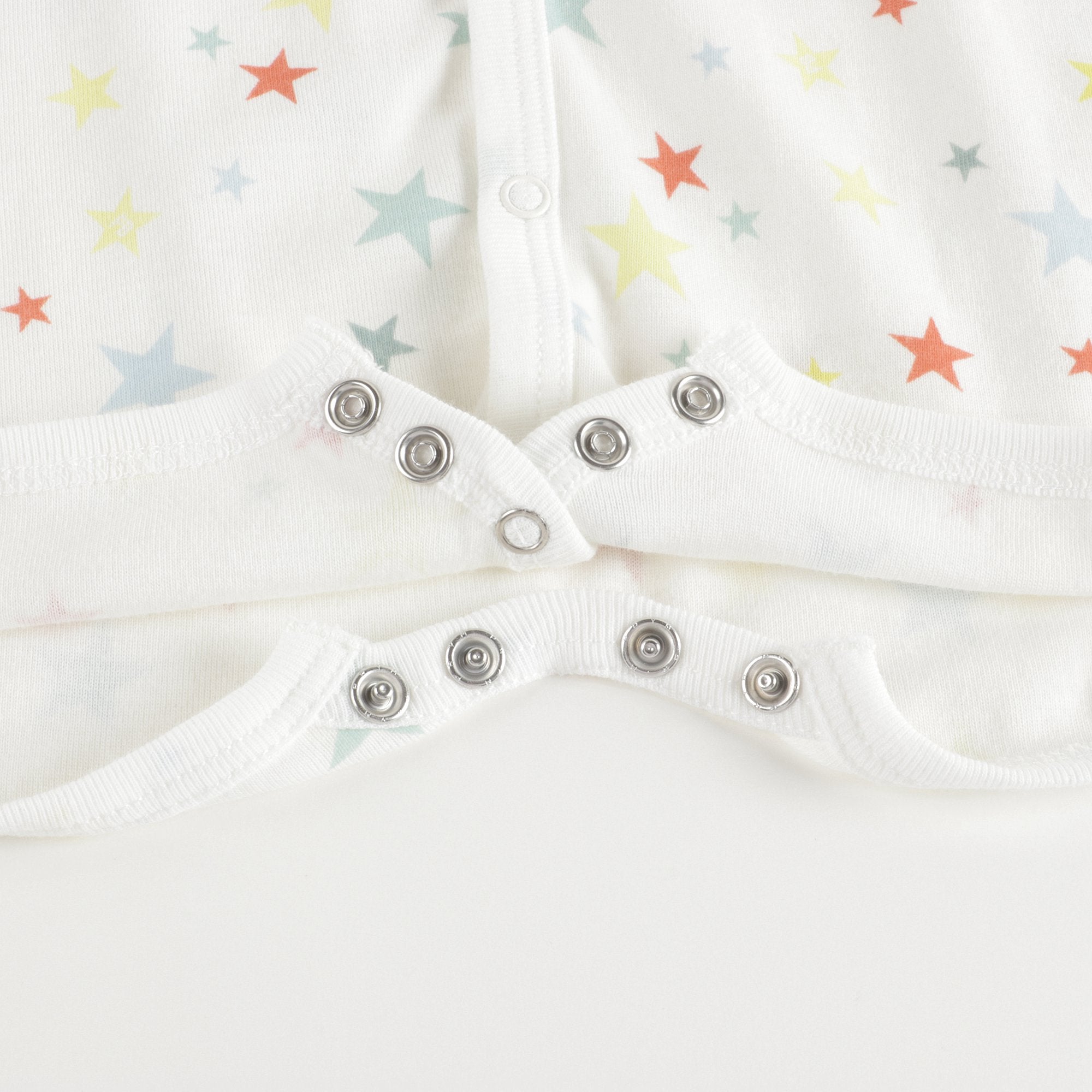 Baby Boys White Stars Cotton Romper