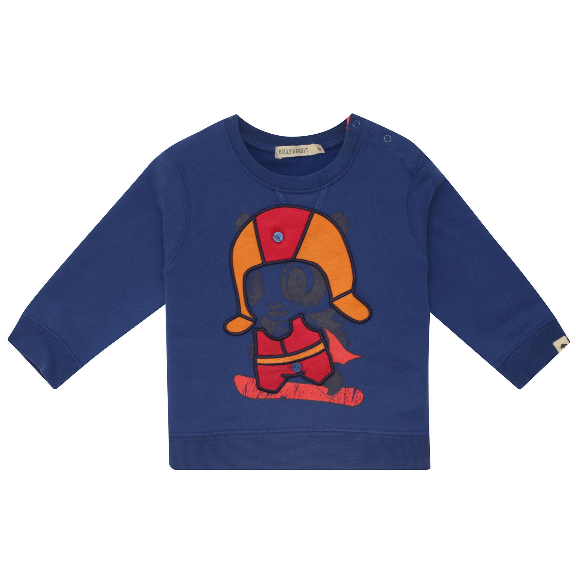 Baby Boys Wave Blue Fancy Printed Cotton Sweatshirt - CÉMAROSE | Children's Fashion Store - 1