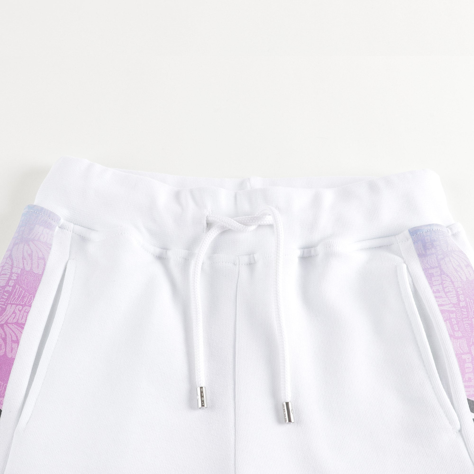 Boys White Logo Fleece Cotton Shorts