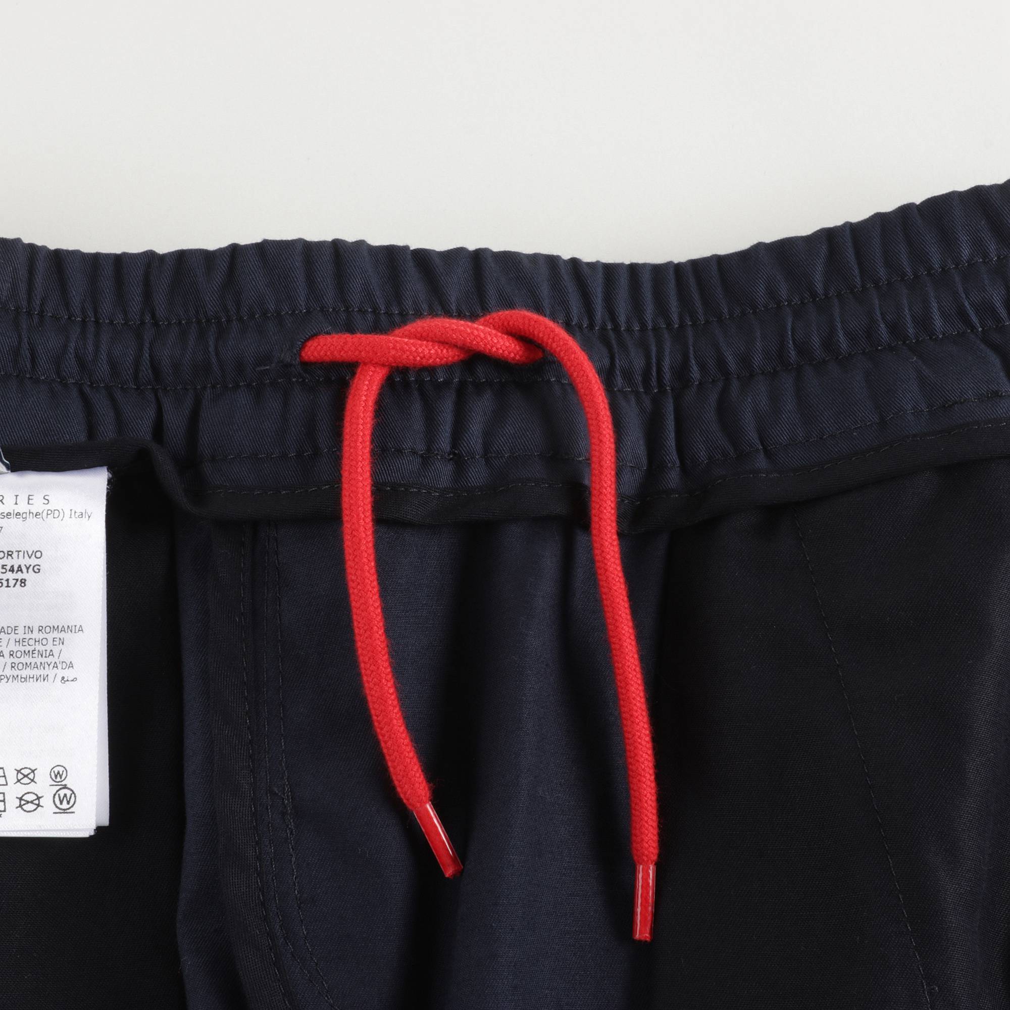 Boys Navy Blue Logo Cotton Trousers