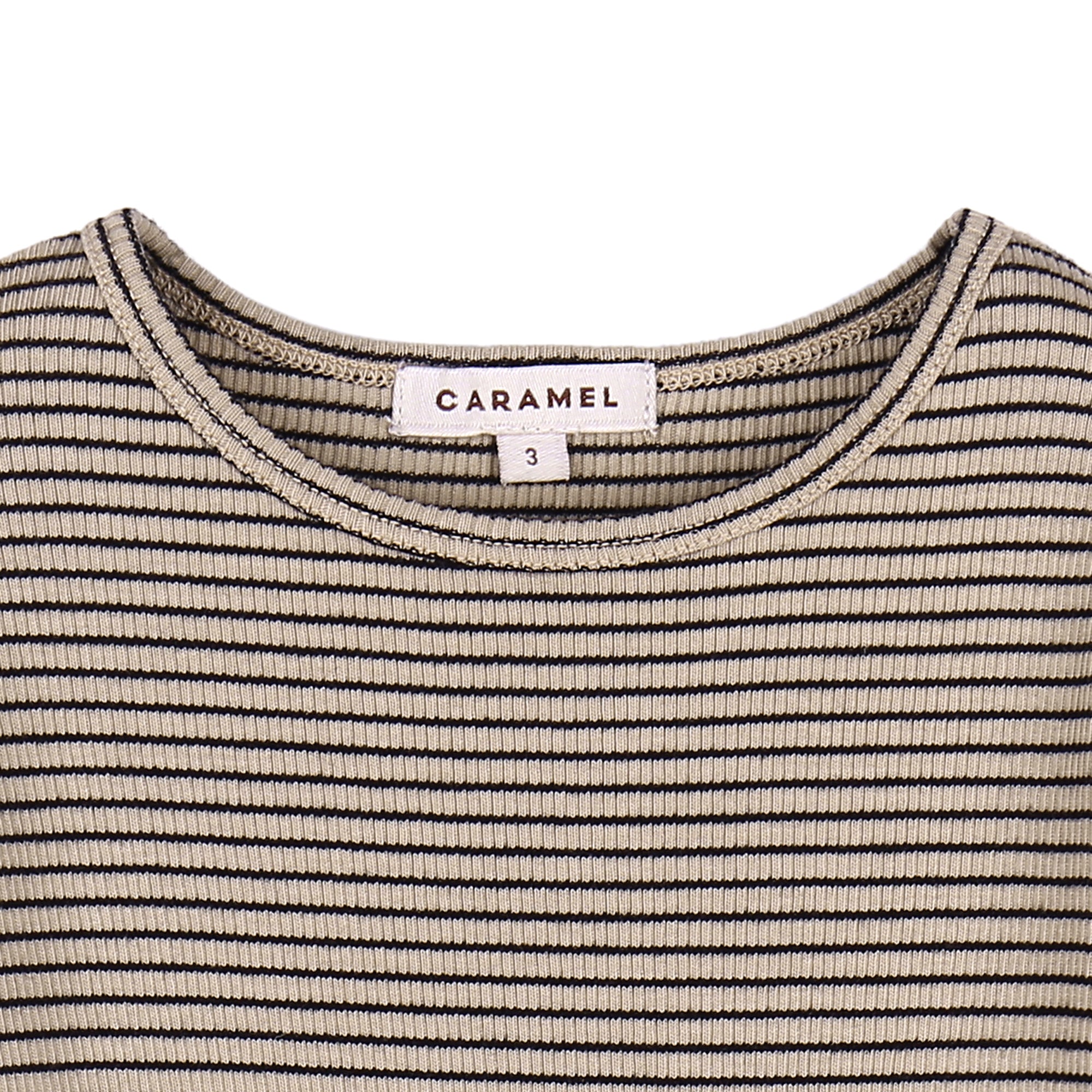 Boys & Girls Beige Striped Cotton T-shirt