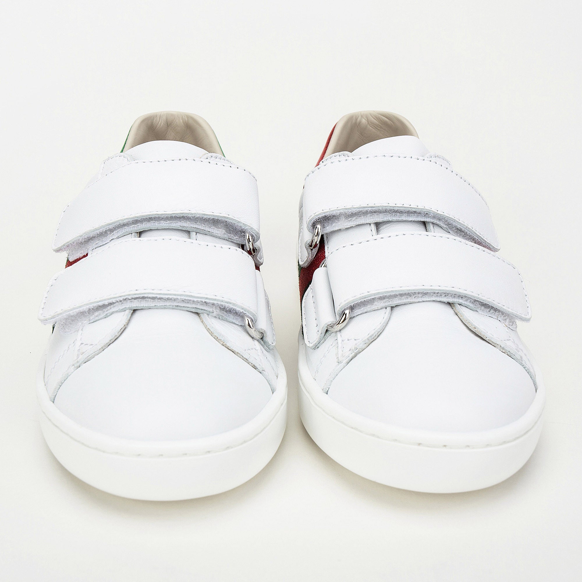 Boys & Girls White Velcro Leather Board Shoes