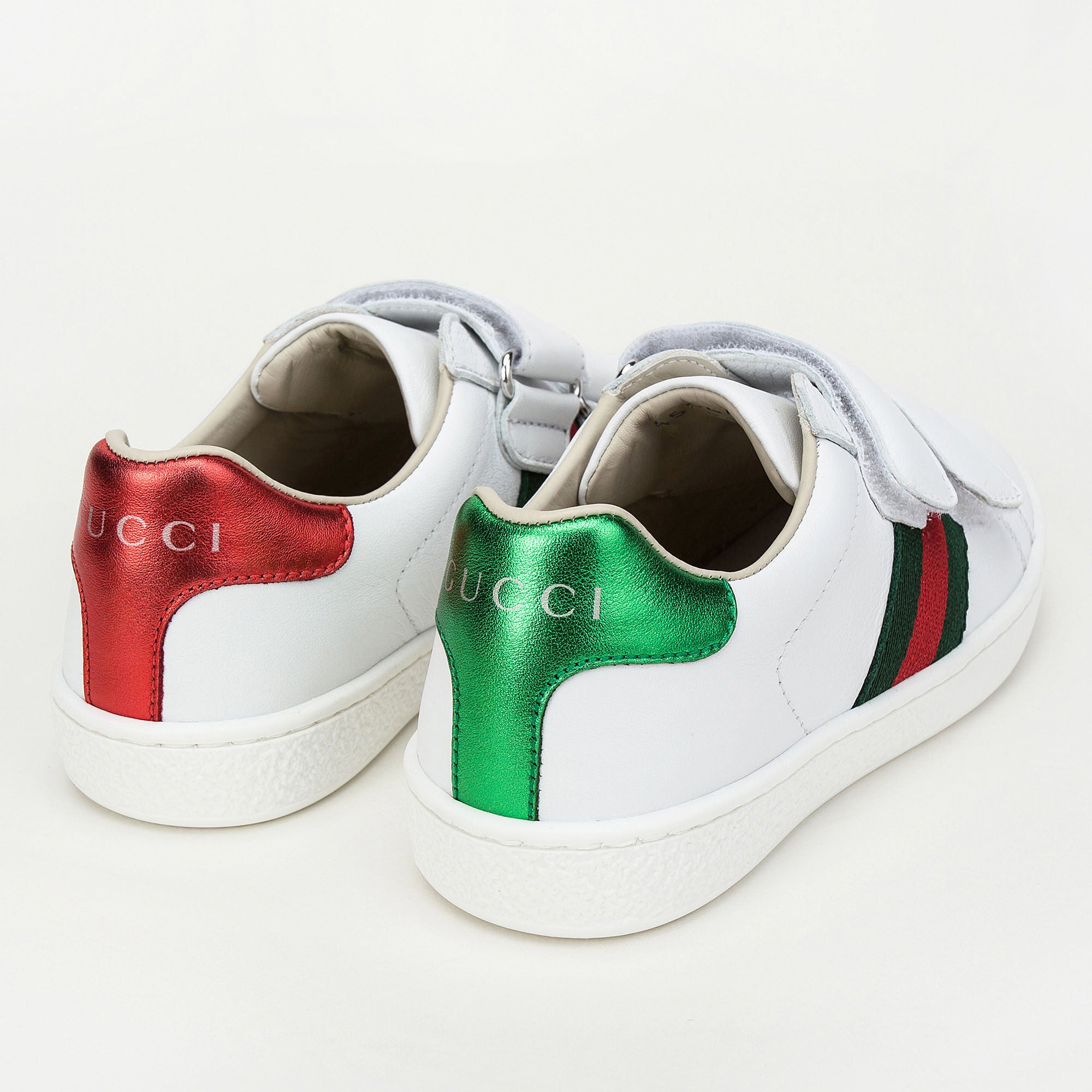 Boys & Girls White Velcro Leather Board Shoes