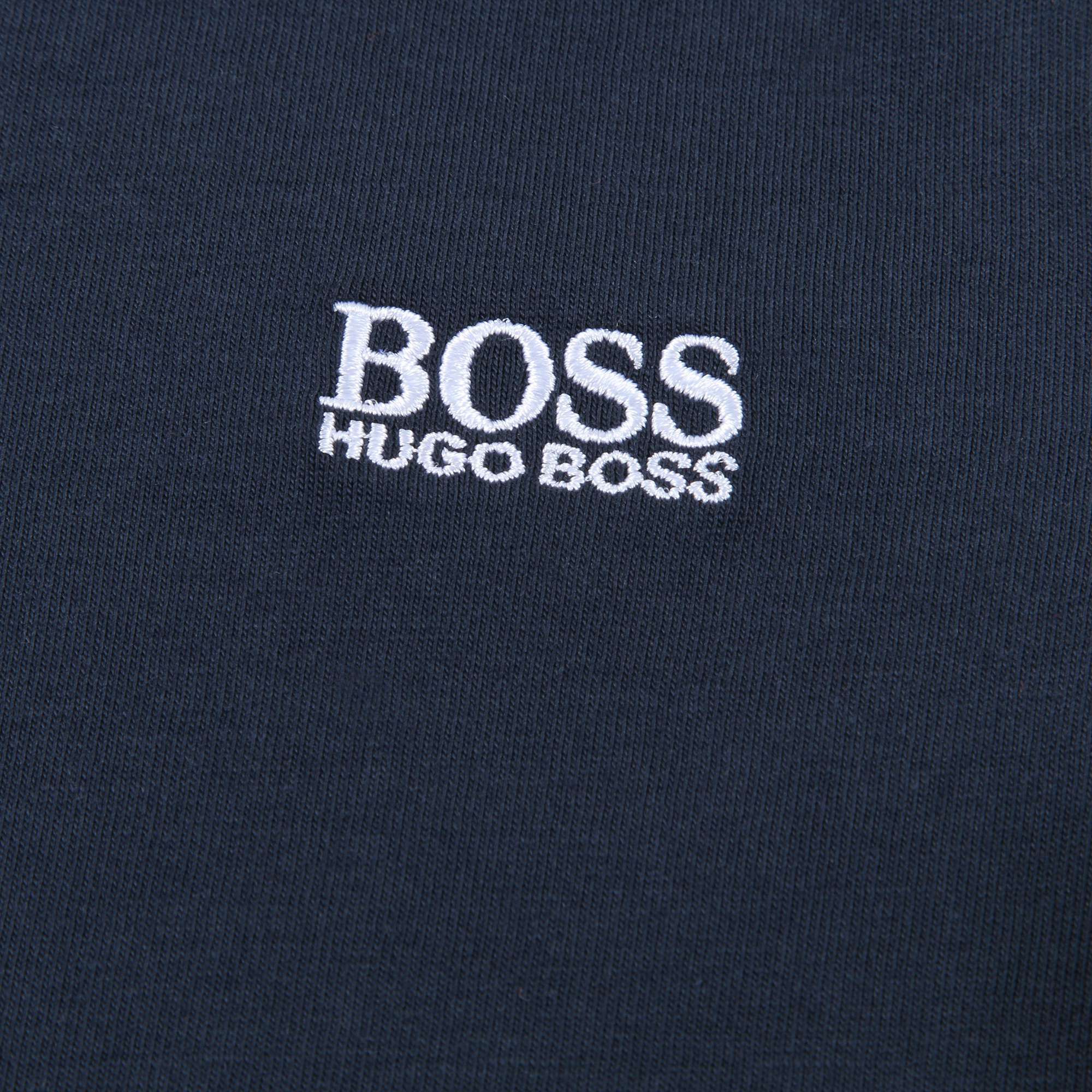 Baby Boys Navy Blue Logo Cotton T-shirt