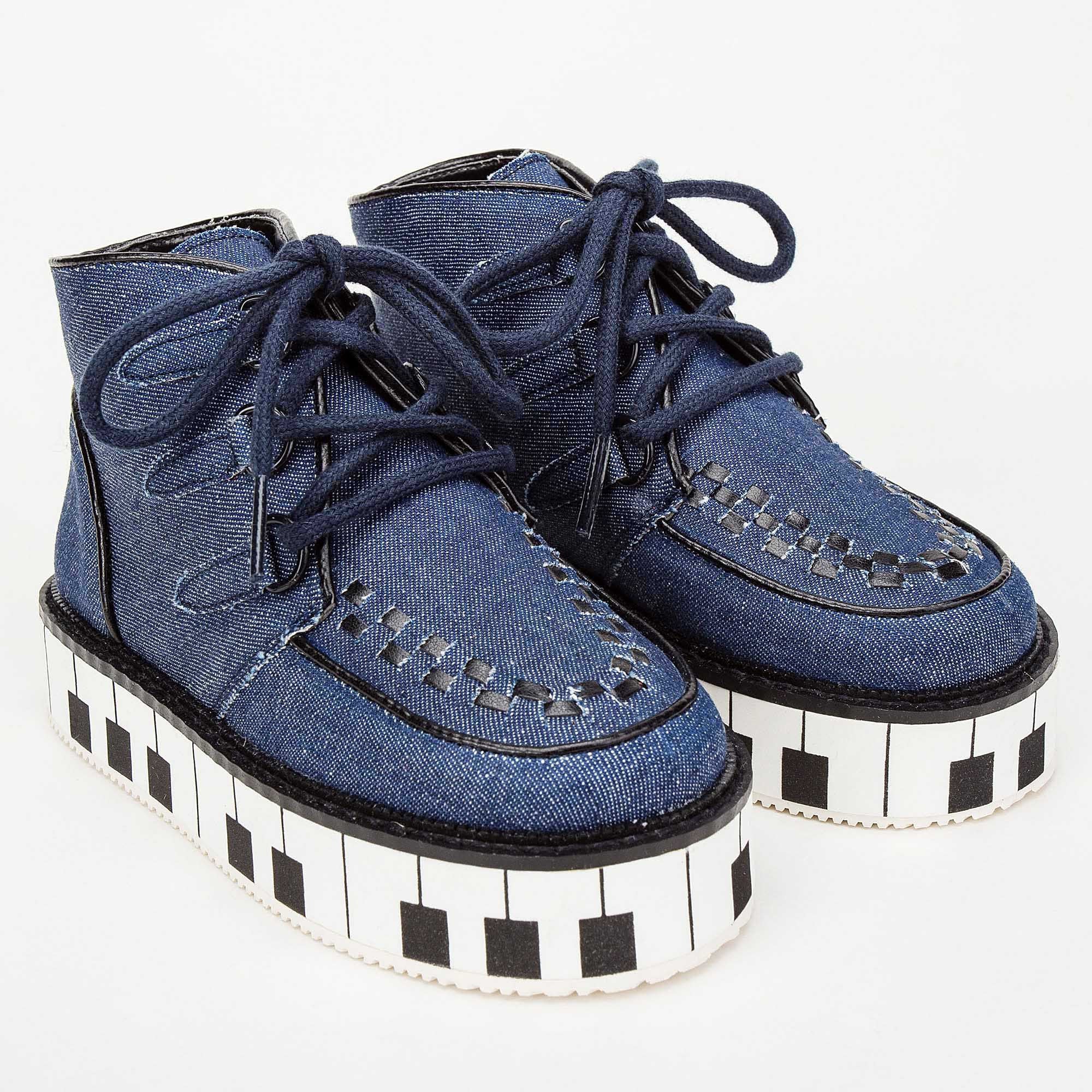 Boys & Girls Blue Piano Keys Soles High-tops Shoe