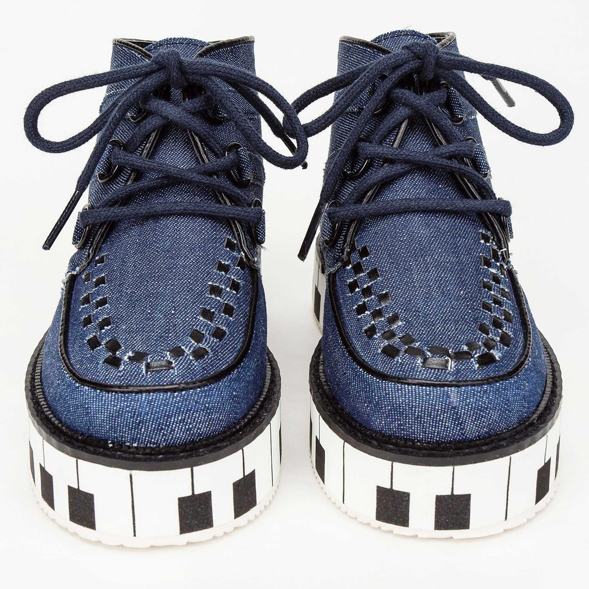 Boys & Girls Blue Piano Keys Soles High-tops Shoe